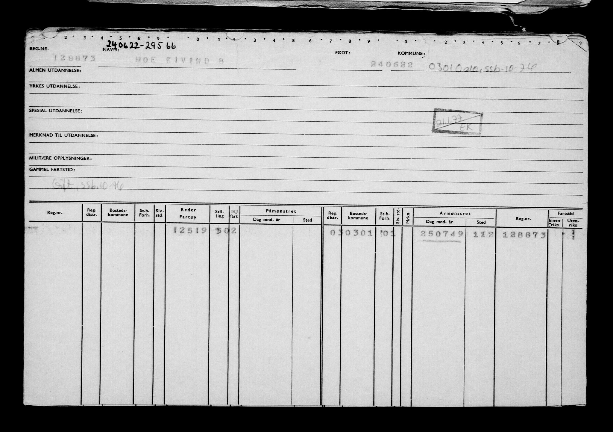 Direktoratet for sjømenn, AV/RA-S-3545/G/Gb/L0208: Hovedkort, 1922, p. 17