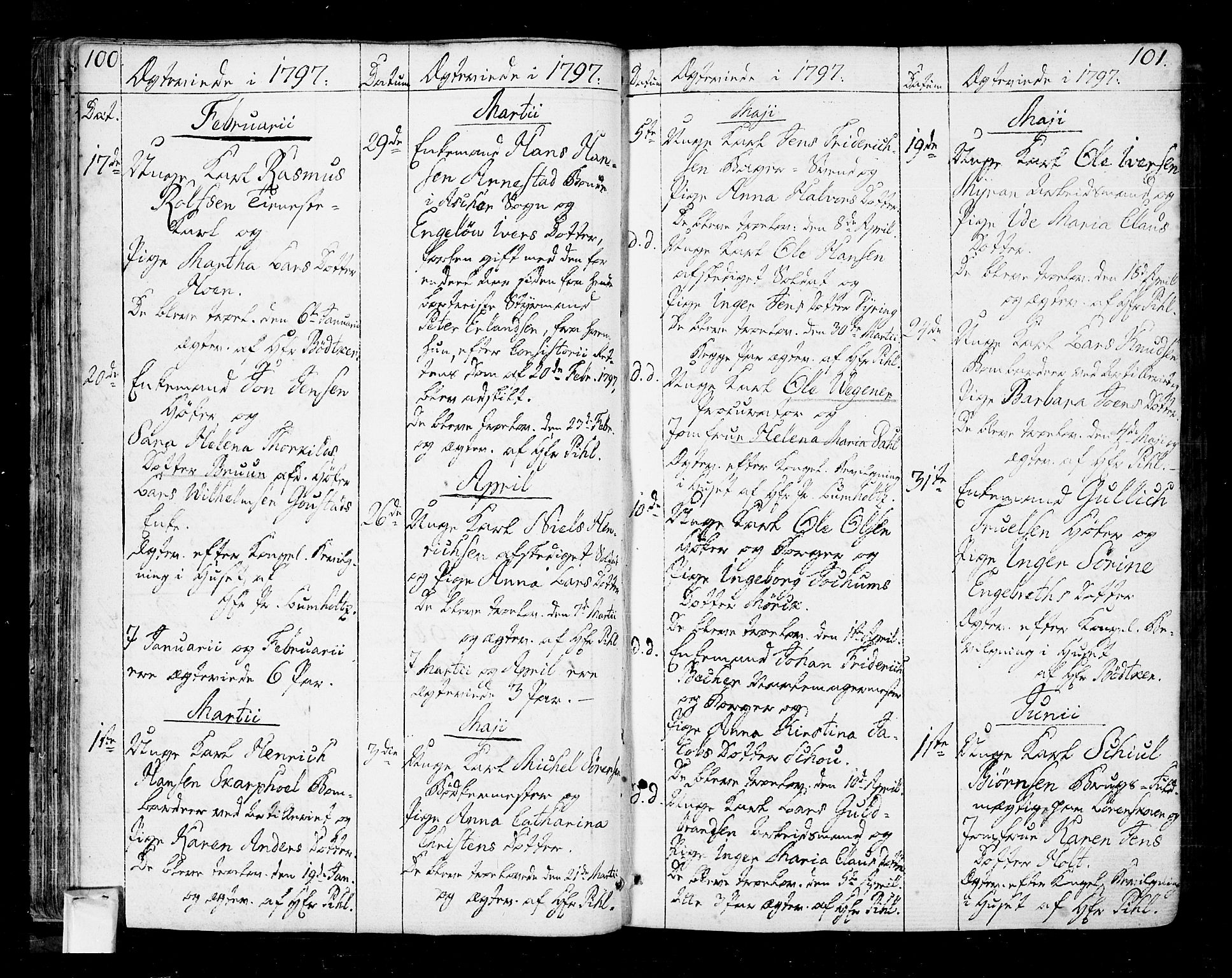 Oslo domkirke Kirkebøker, AV/SAO-A-10752/F/Fa/L0005: Parish register (official) no. 5, 1787-1806, p. 100-101