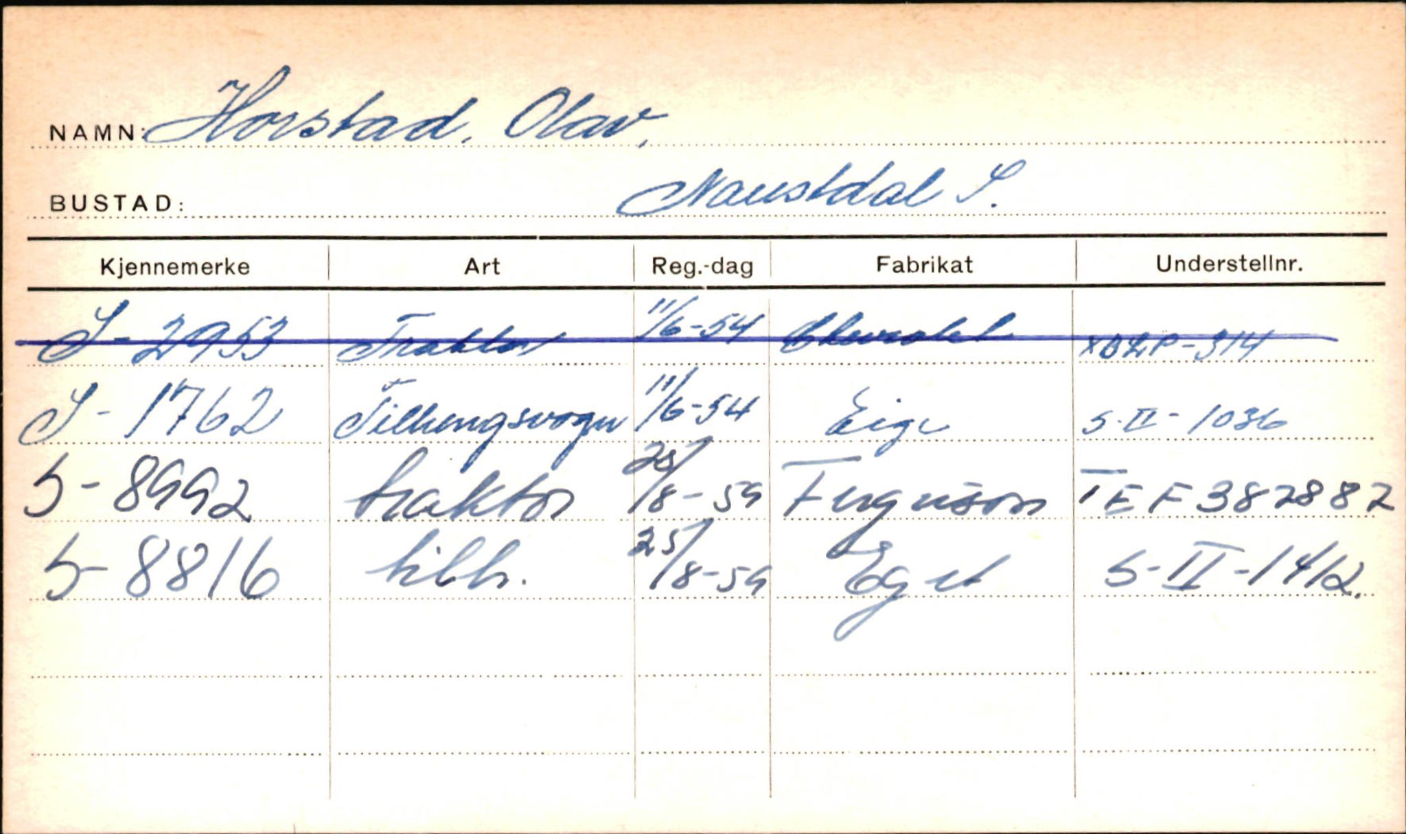 Statens vegvesen, Sogn og Fjordane vegkontor, SAB/A-5301/4/F/L0001A: Eigarregister Fjordane til 1.6.1961, 1930-1961, p. 685