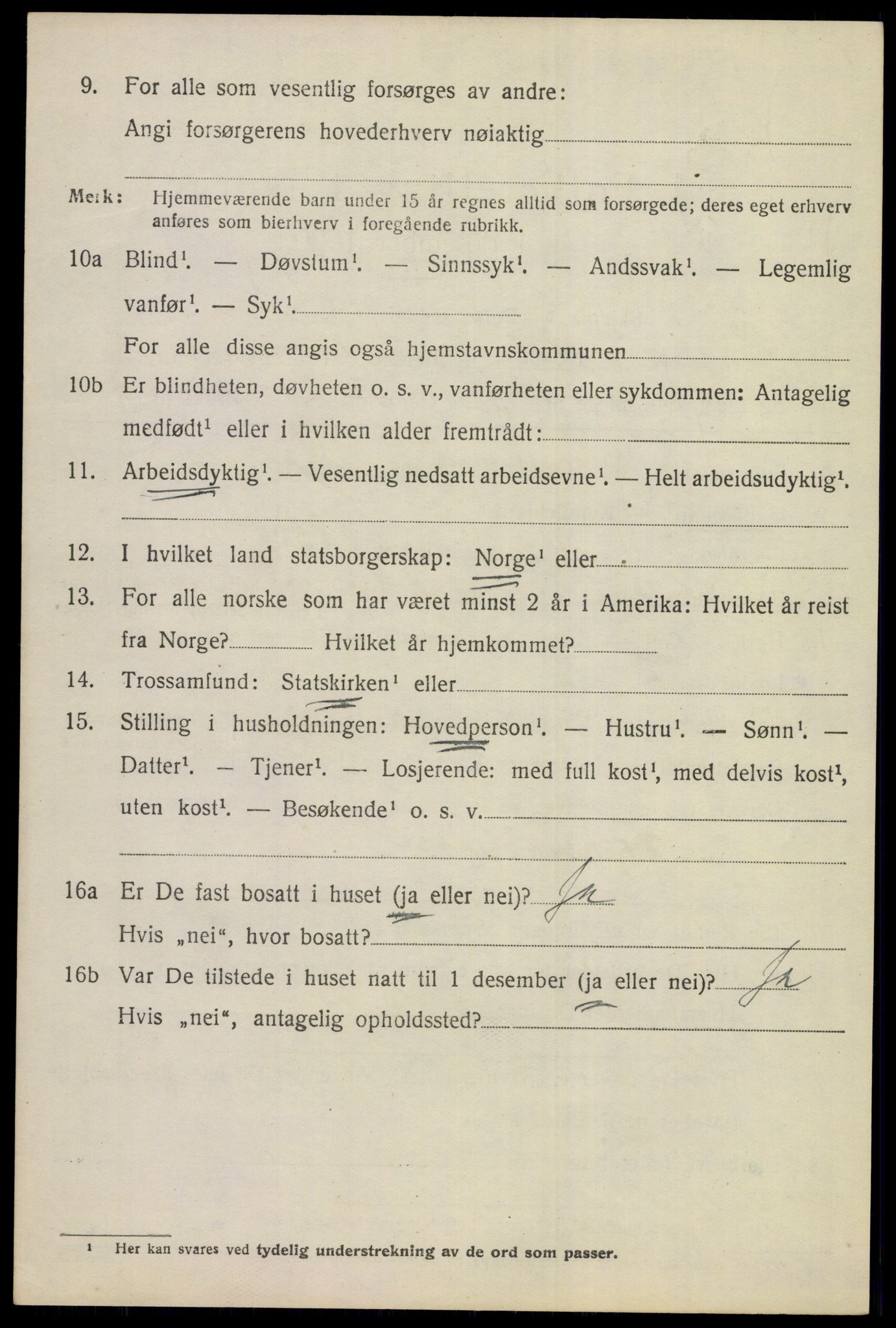 SAKO, 1920 census for Hole, 1920, p. 2722