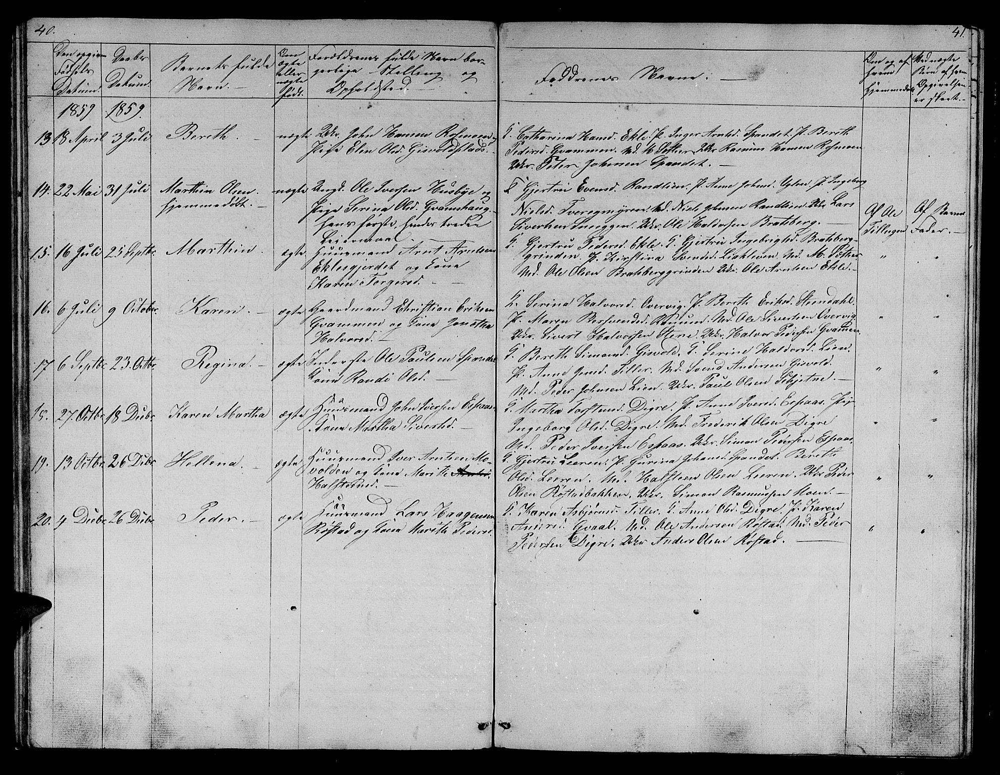 Ministerialprotokoller, klokkerbøker og fødselsregistre - Sør-Trøndelag, SAT/A-1456/608/L0339: Parish register (copy) no. 608C05, 1844-1863, p. 40-41