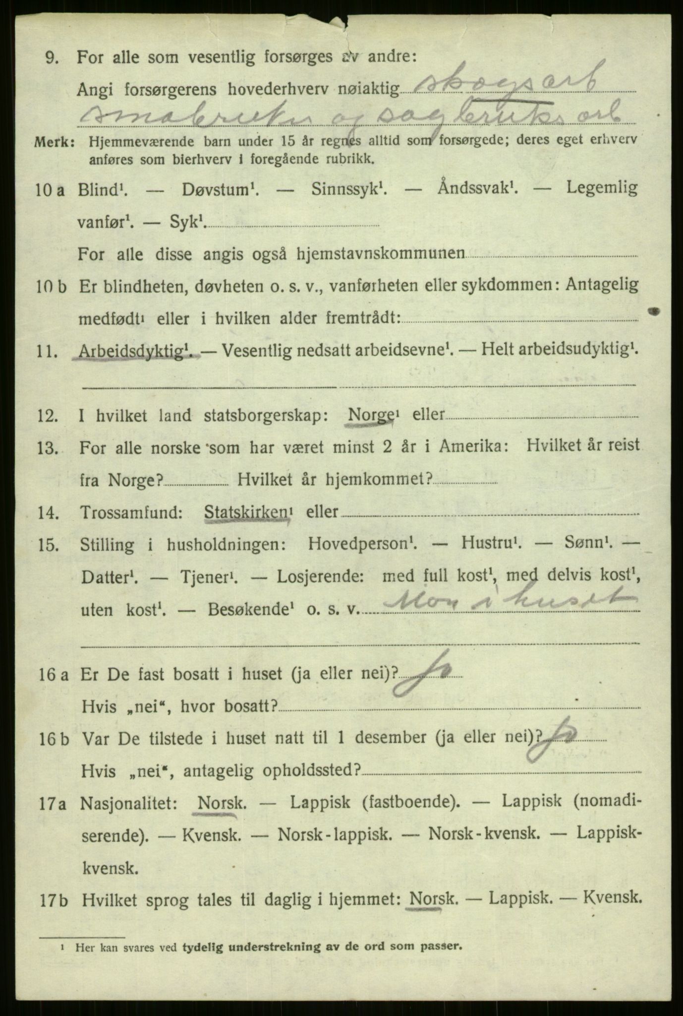 SATØ, 1920 census for Nordreisa, 1920, p. 2702