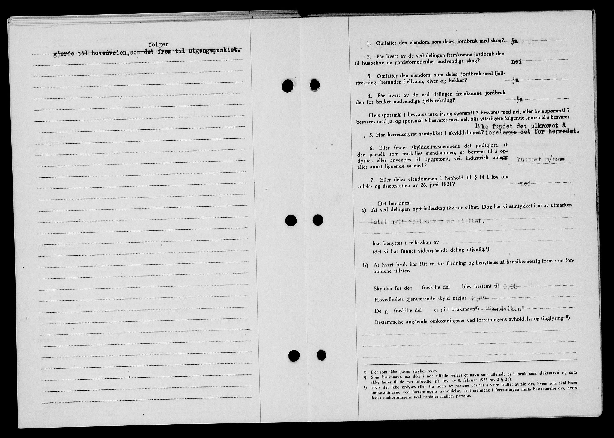 Flekkefjord sorenskriveri, SAK/1221-0001/G/Gb/Gba/L0059: Mortgage book no. A-7, 1944-1945, Diary no: : 541/1944