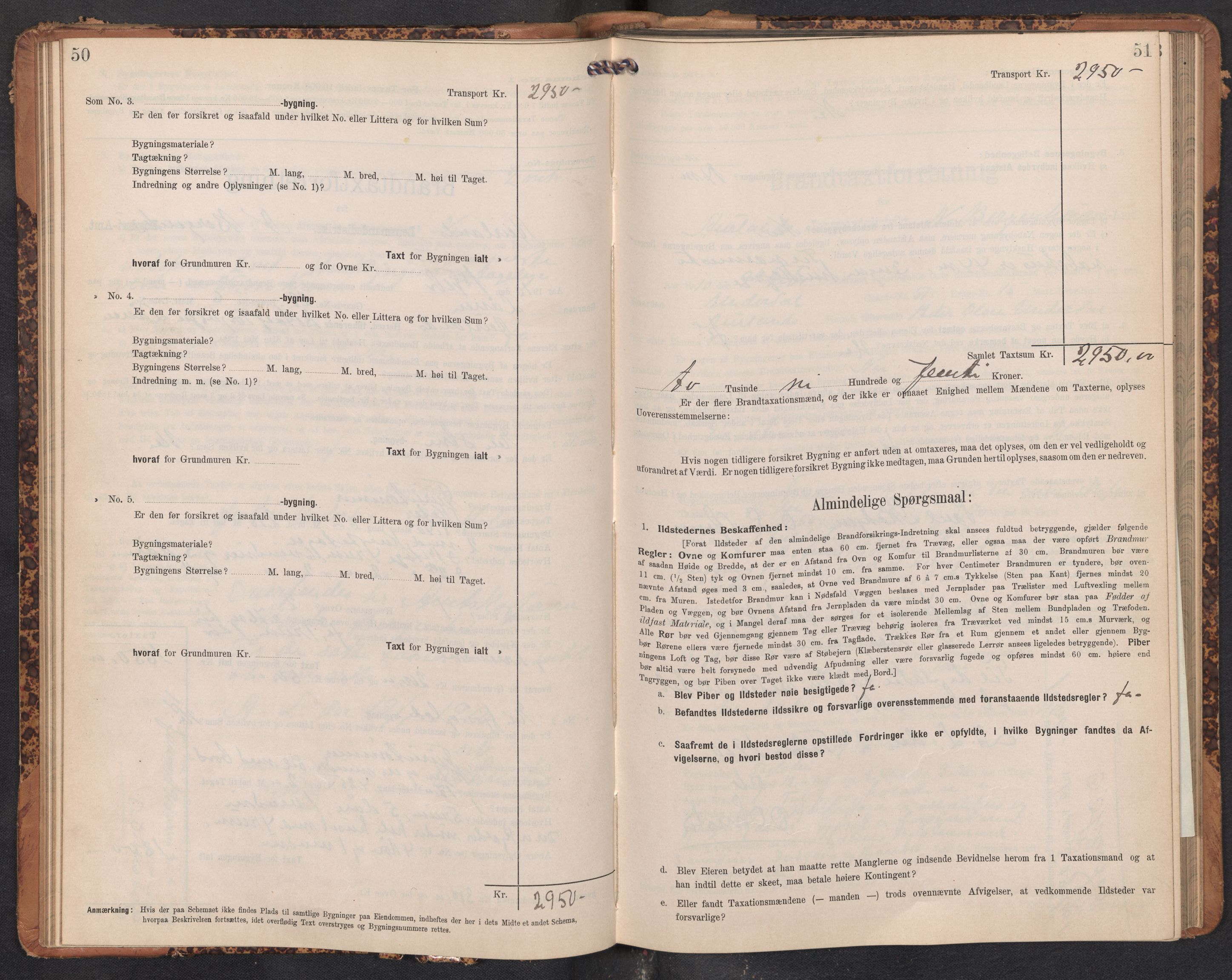 Lensmannen i Aurland, AV/SAB-A-26401/0012/L0005: Branntakstprotokoll, skjematakst, 1909-1916, p. 50-51