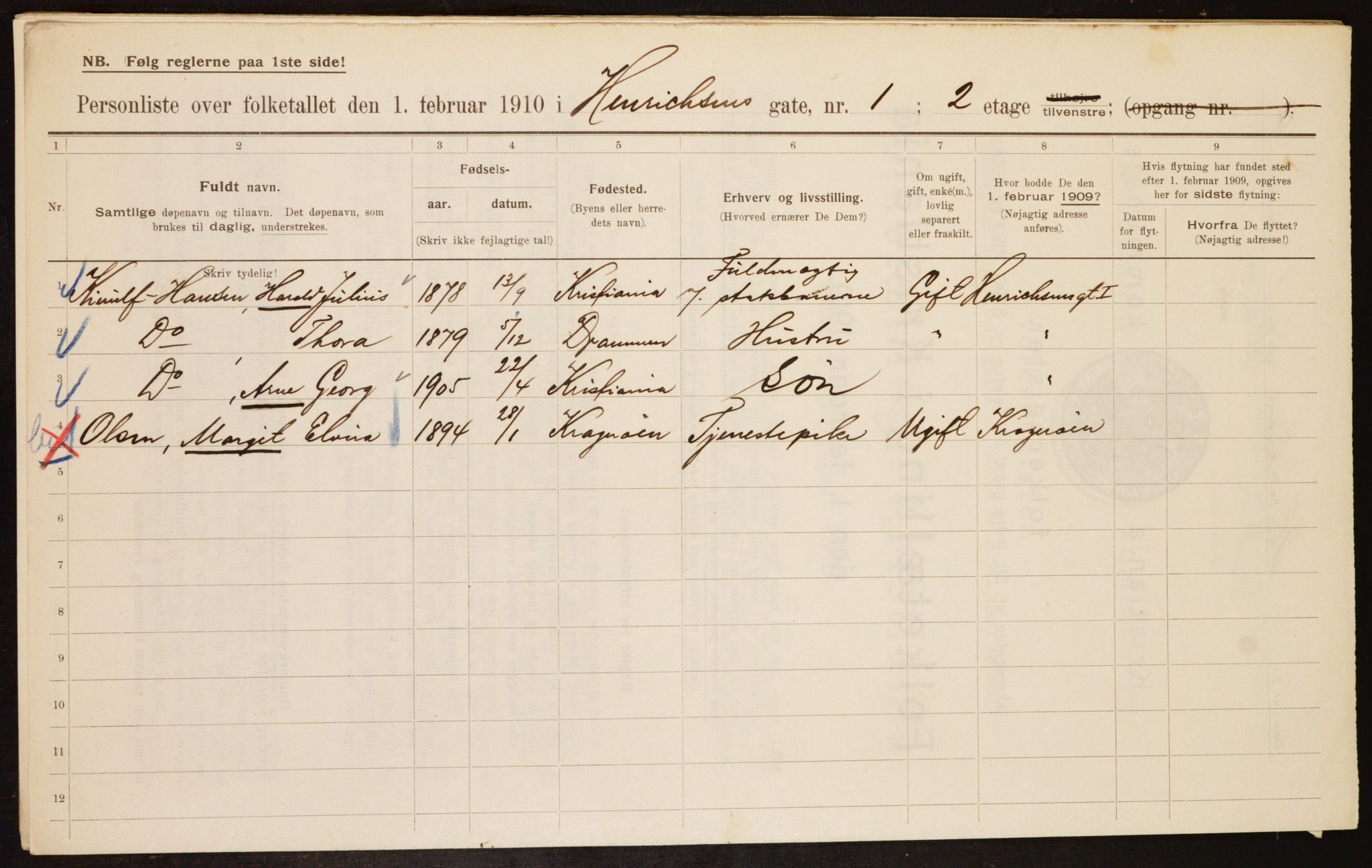 OBA, Municipal Census 1910 for Kristiania, 1910, p. 37804