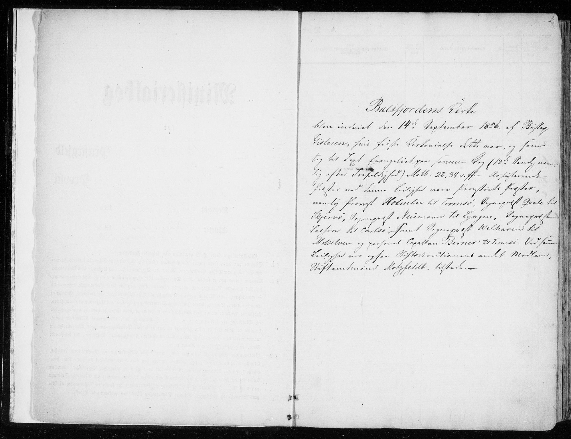 Balsfjord sokneprestembete, AV/SATØ-S-1303/G/Gaa/L0003kirke: Parish register (official) no. 3, 1856-1870, p. 2