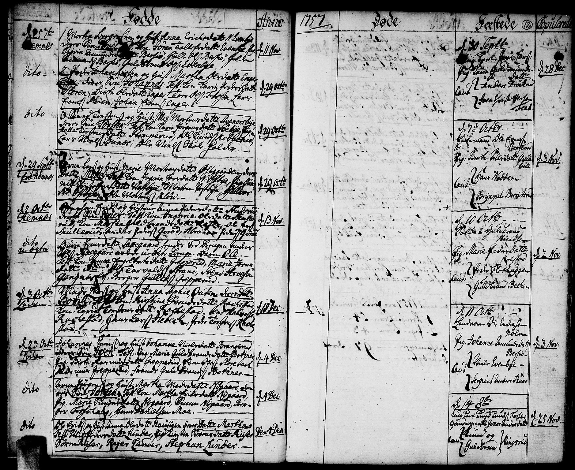 Høland prestekontor Kirkebøker, SAO/A-10346a/F/Fa/L0004: Parish register (official) no. I 4, 1757-1780, p. 12