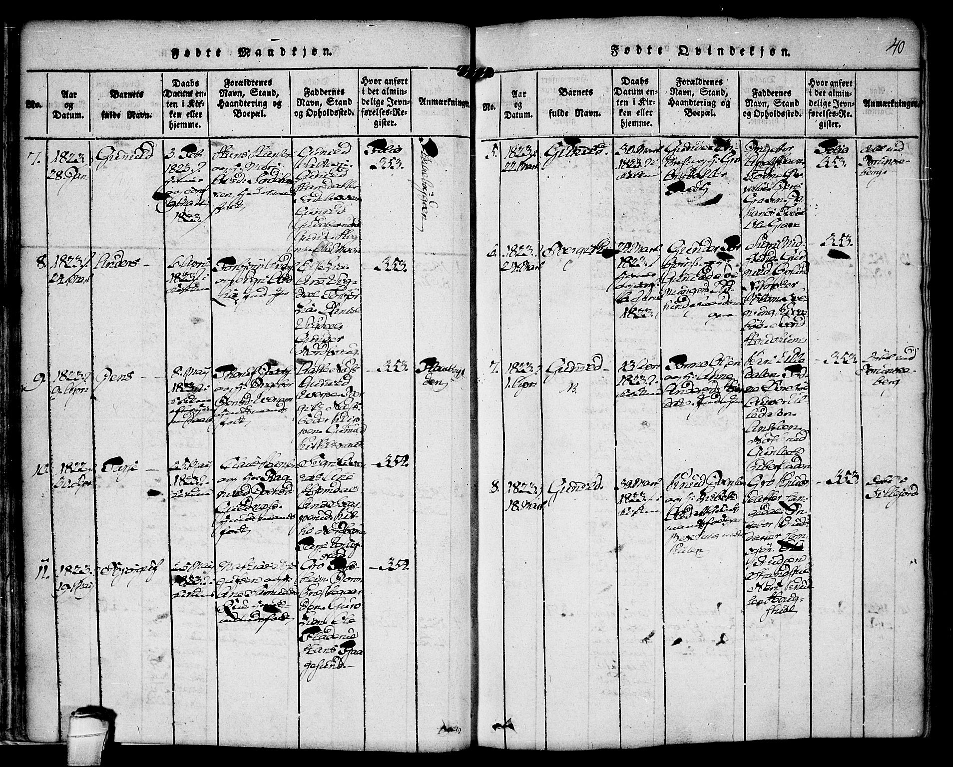 Kviteseid kirkebøker, AV/SAKO-A-276/F/Fa/L0005: Parish register (official) no. I 5, 1815-1836, p. 40