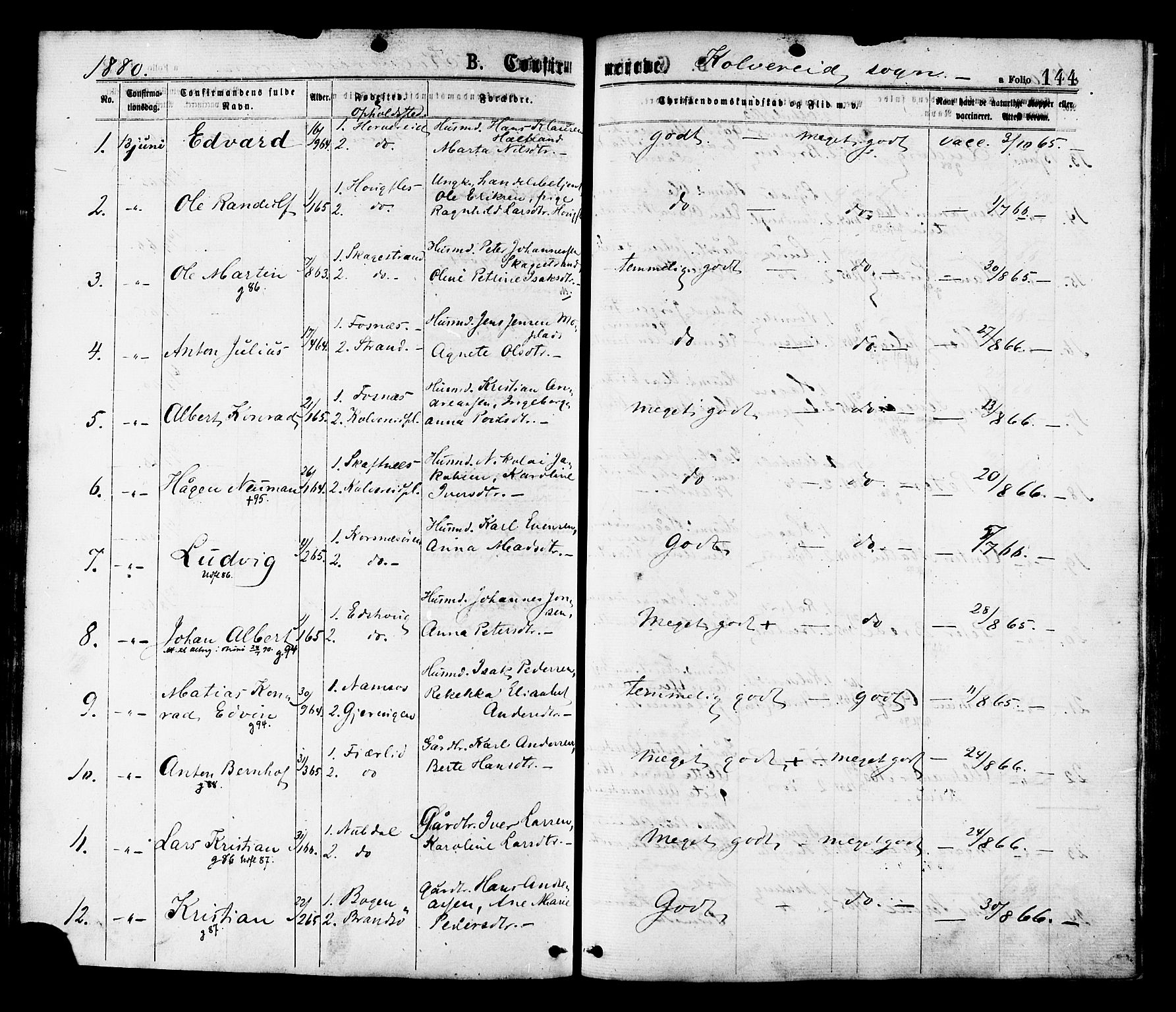 Ministerialprotokoller, klokkerbøker og fødselsregistre - Nord-Trøndelag, SAT/A-1458/780/L0642: Parish register (official) no. 780A07 /1, 1874-1885, p. 144