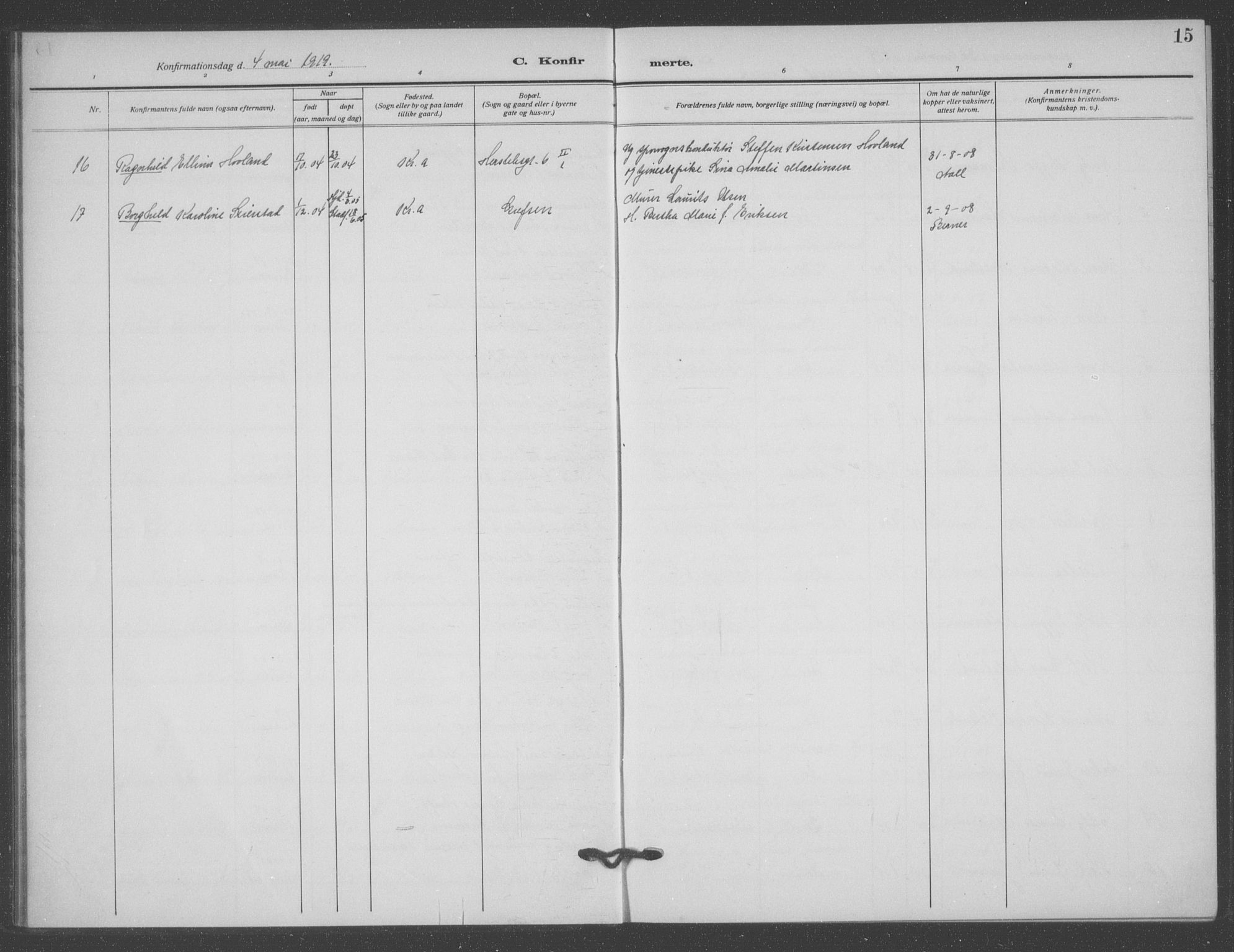 Matteus prestekontor Kirkebøker, AV/SAO-A-10870/F/Fa/L0002: Parish register (official) no. 2, 1917-1938, p. 15