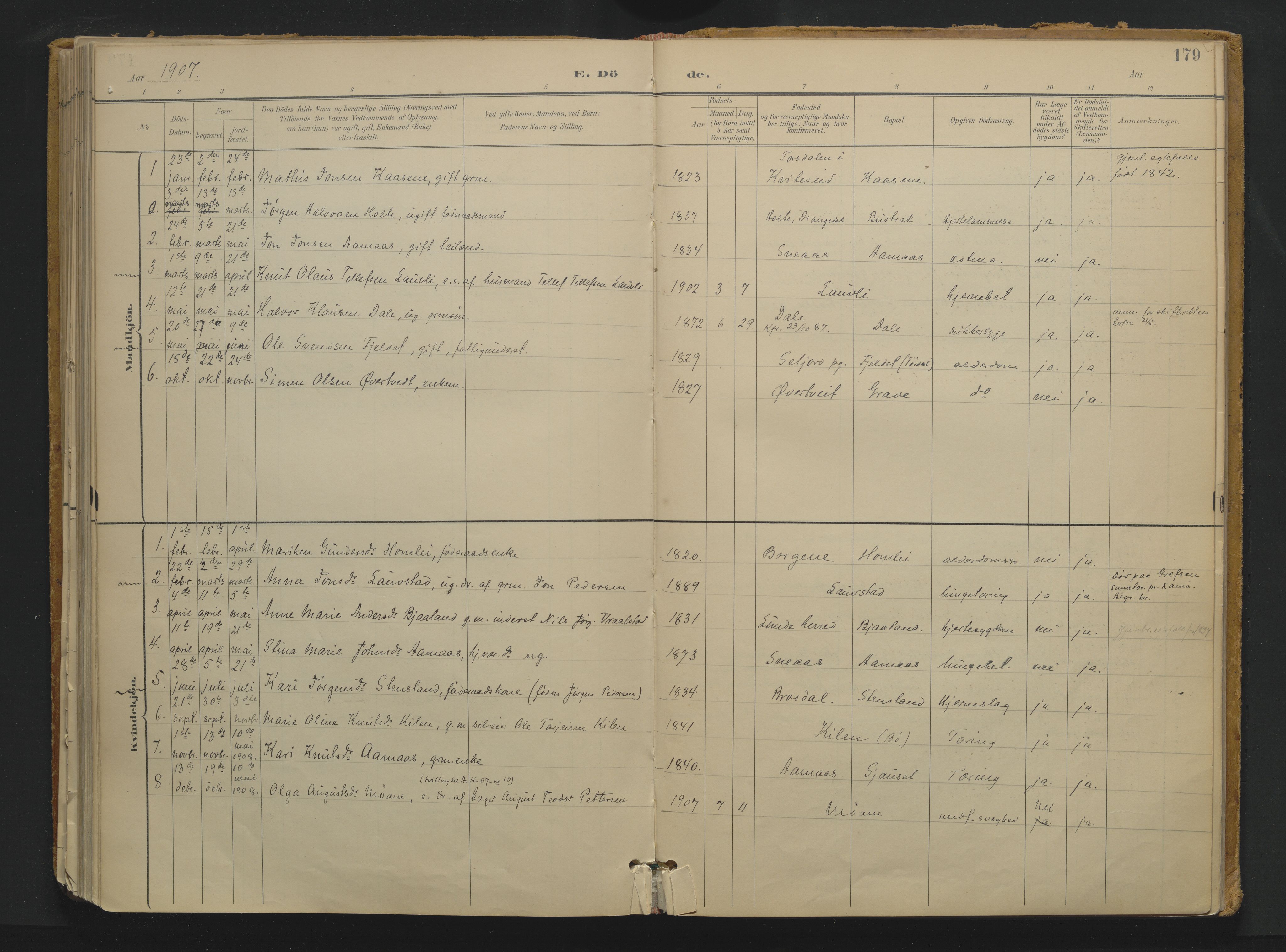Drangedal kirkebøker, SAKO/A-258/F/Fa/L0013: Parish register (official) no. 13, 1895-1919, p. 179