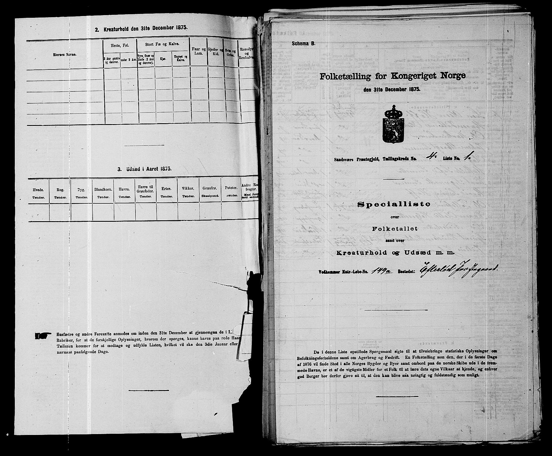 SAKO, 1875 census for 0629P Sandsvær, 1875, p. 709