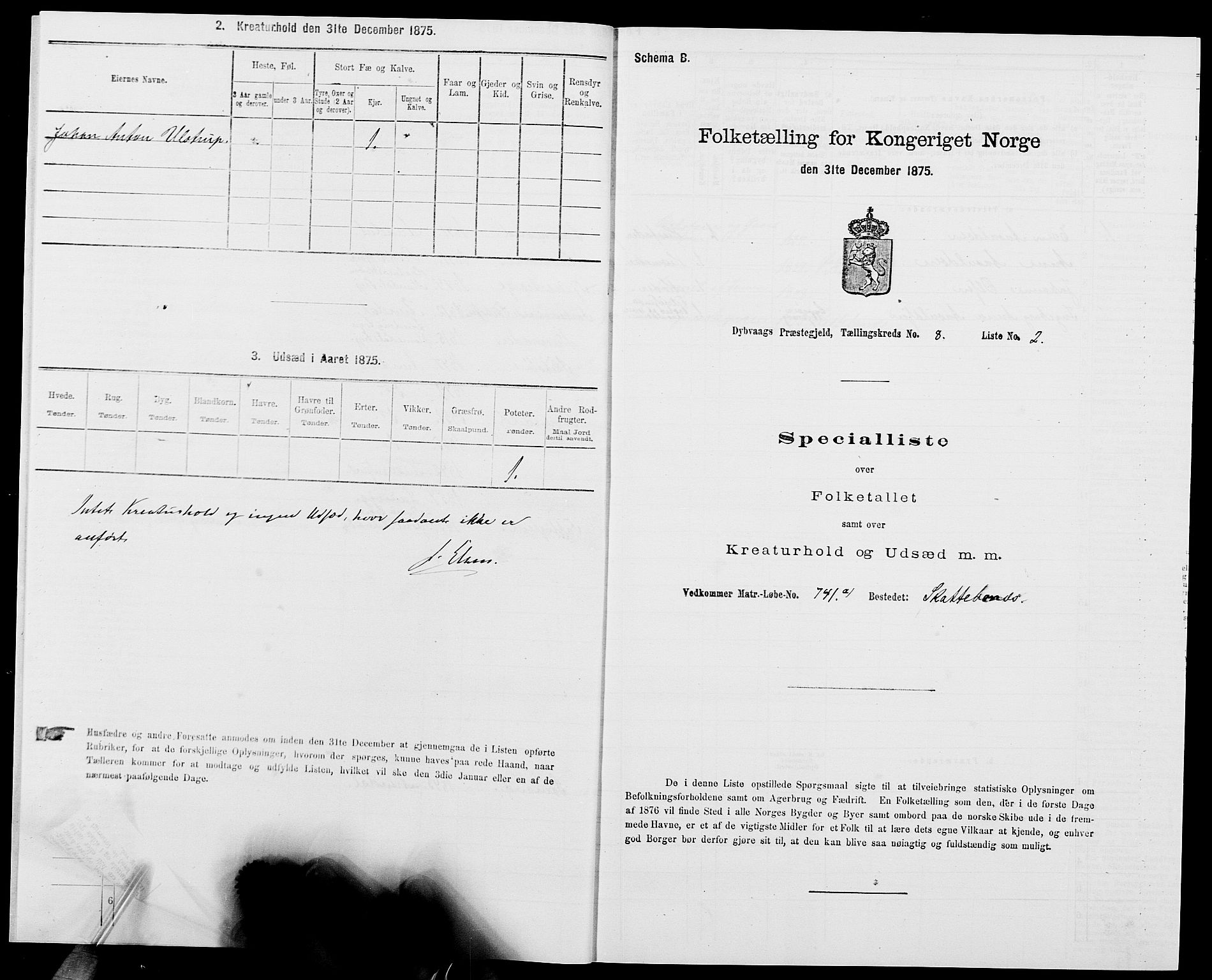 SAK, 1875 census for 0915P Dypvåg, 1875, p. 923