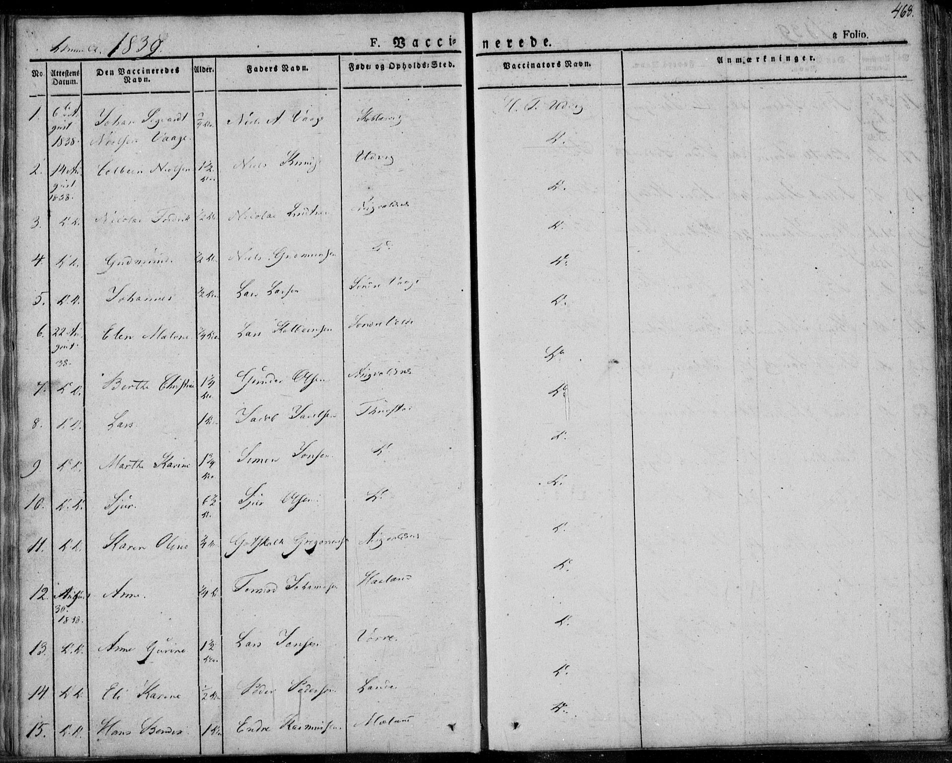 Avaldsnes sokneprestkontor, SAST/A -101851/H/Ha/Haa/L0005: Parish register (official) no. A 5.2, 1825-1841, p. 468