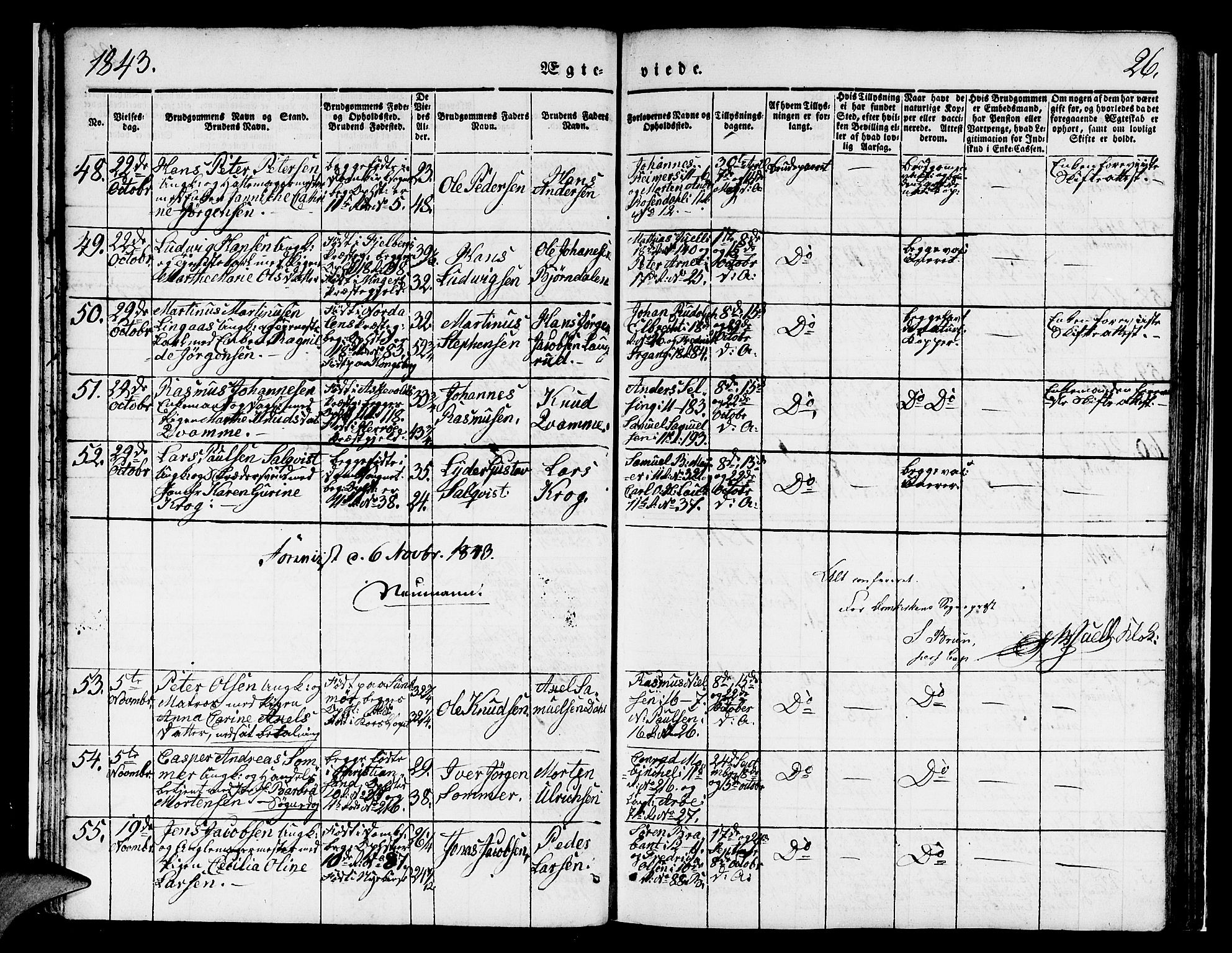 Domkirken sokneprestembete, AV/SAB-A-74801/H/Hab/L0029: Parish register (copy) no. D 1, 1839-1857, p. 26