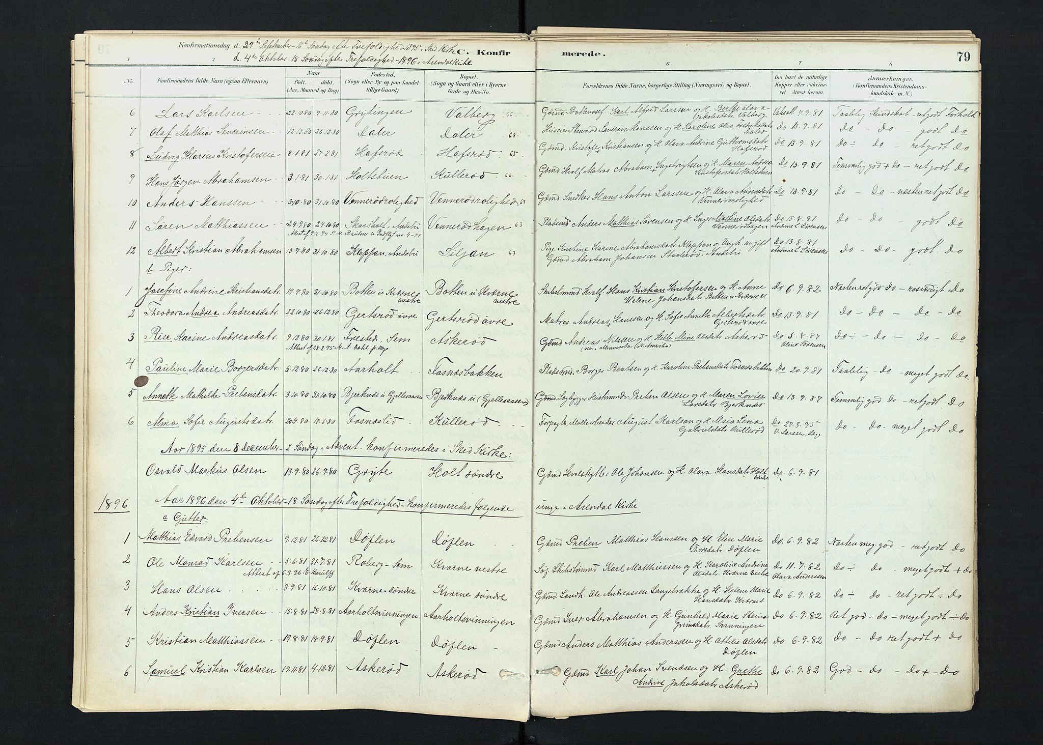 Stokke kirkebøker, AV/SAKO-A-320/F/Fc/L0001: Parish register (official) no. III 1, 1884-1910, p. 79