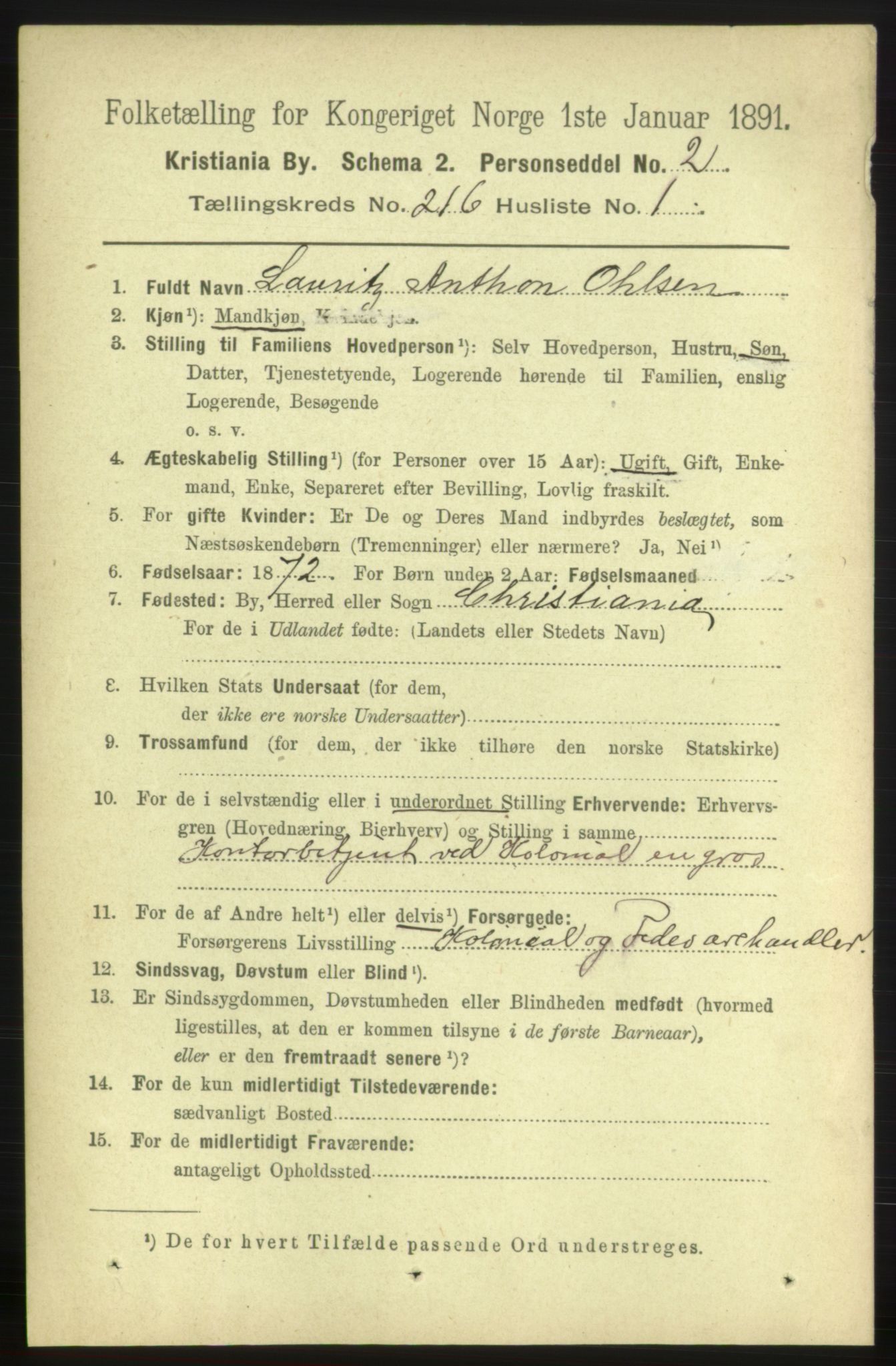 RA, 1891 census for 0301 Kristiania, 1891, p. 128022