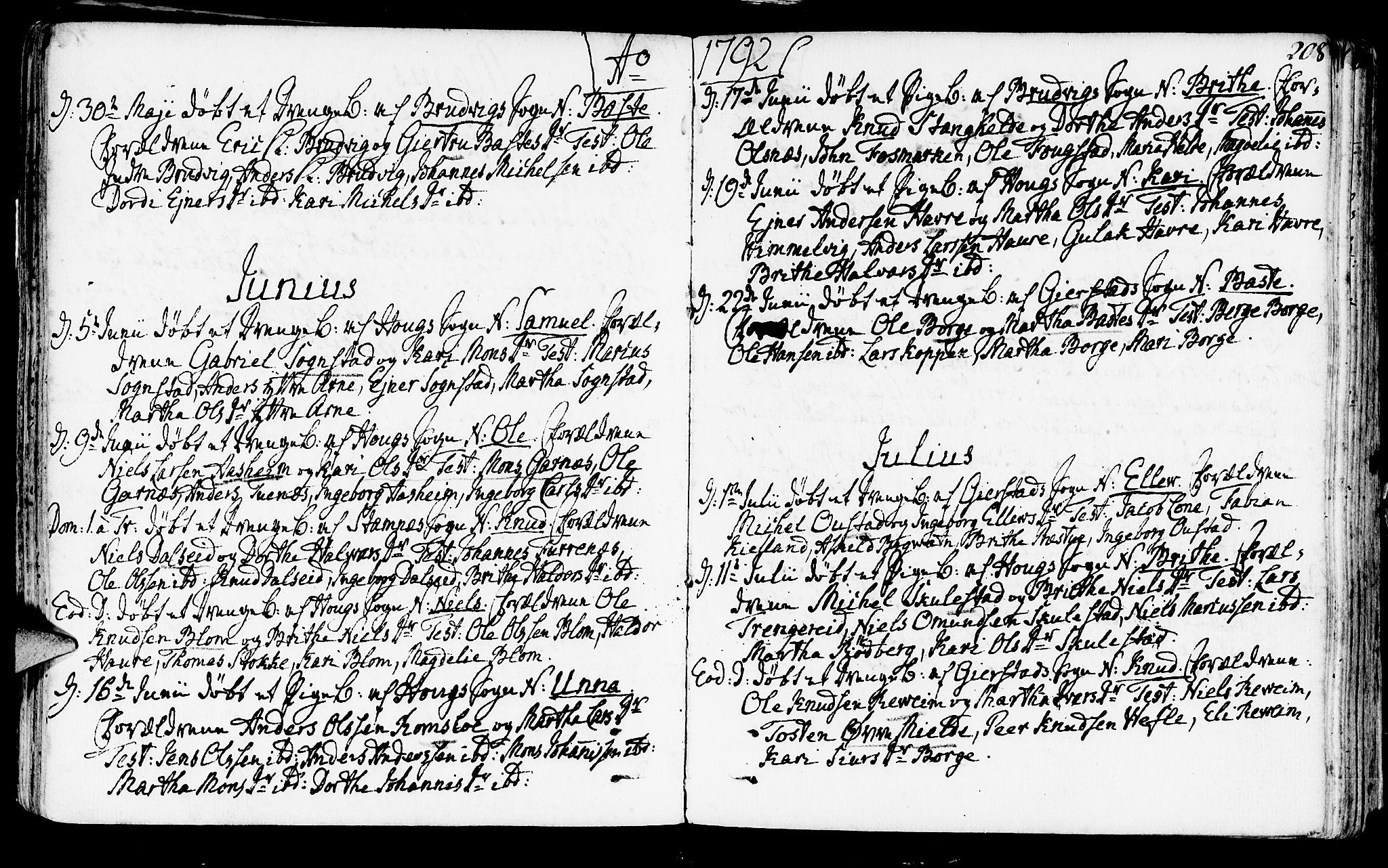 Haus sokneprestembete, AV/SAB-A-75601/H/Haa: Parish register (official) no. A 10, 1782-1796, p. 208