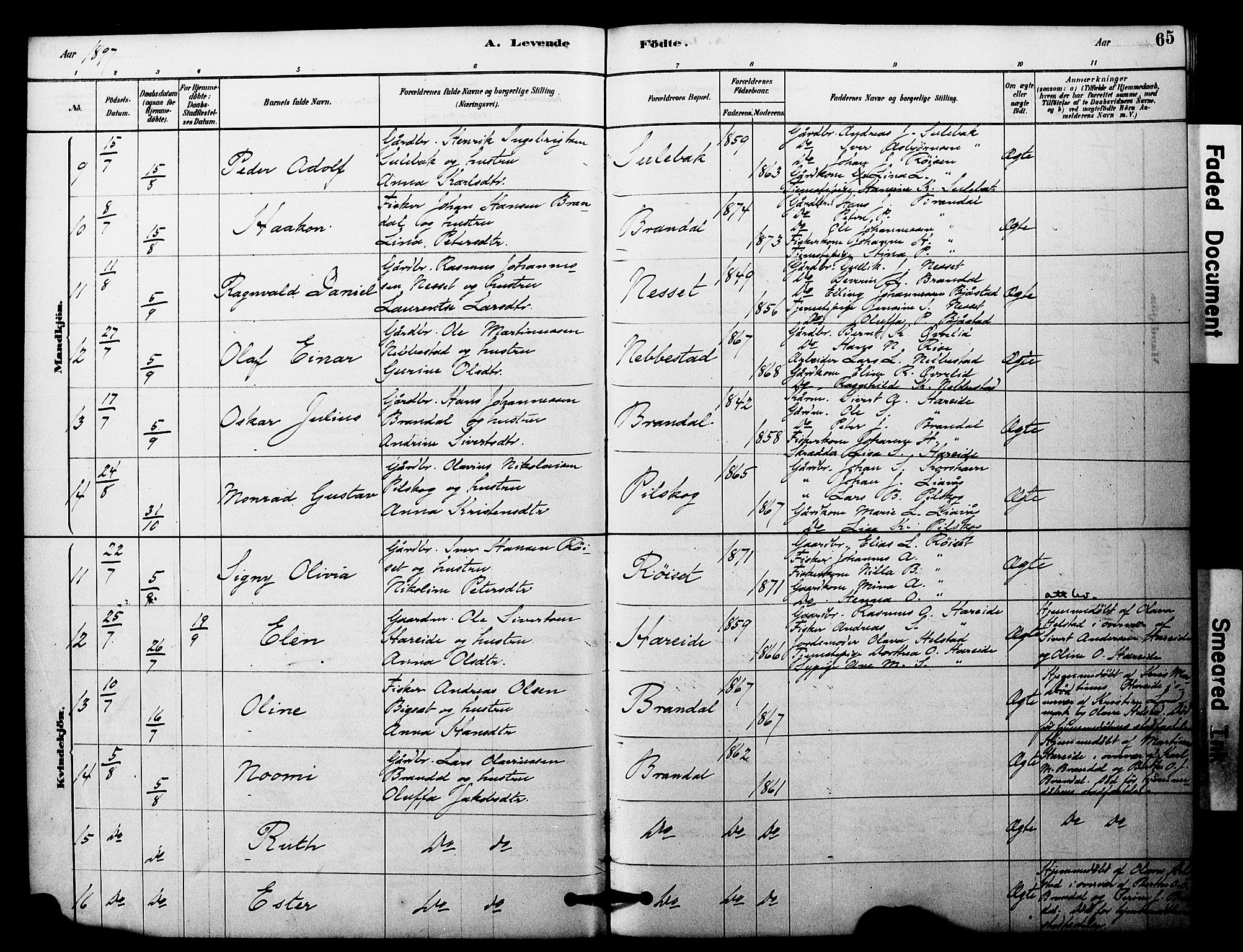 Ministerialprotokoller, klokkerbøker og fødselsregistre - Møre og Romsdal, AV/SAT-A-1454/510/L0122: Parish register (official) no. 510A02, 1878-1897, p. 65