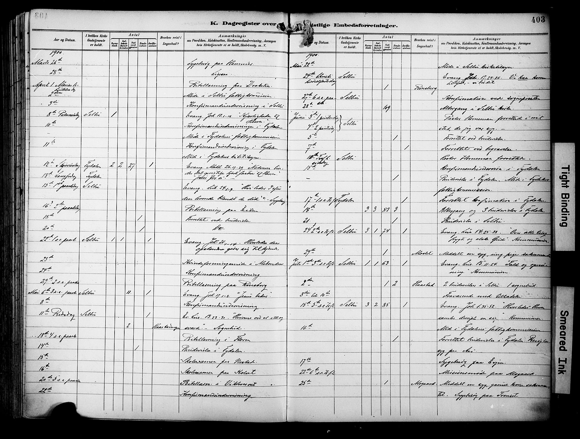 Ministerialprotokoller, klokkerbøker og fødselsregistre - Sør-Trøndelag, AV/SAT-A-1456/695/L1149: Parish register (official) no. 695A09, 1891-1902, p. 403