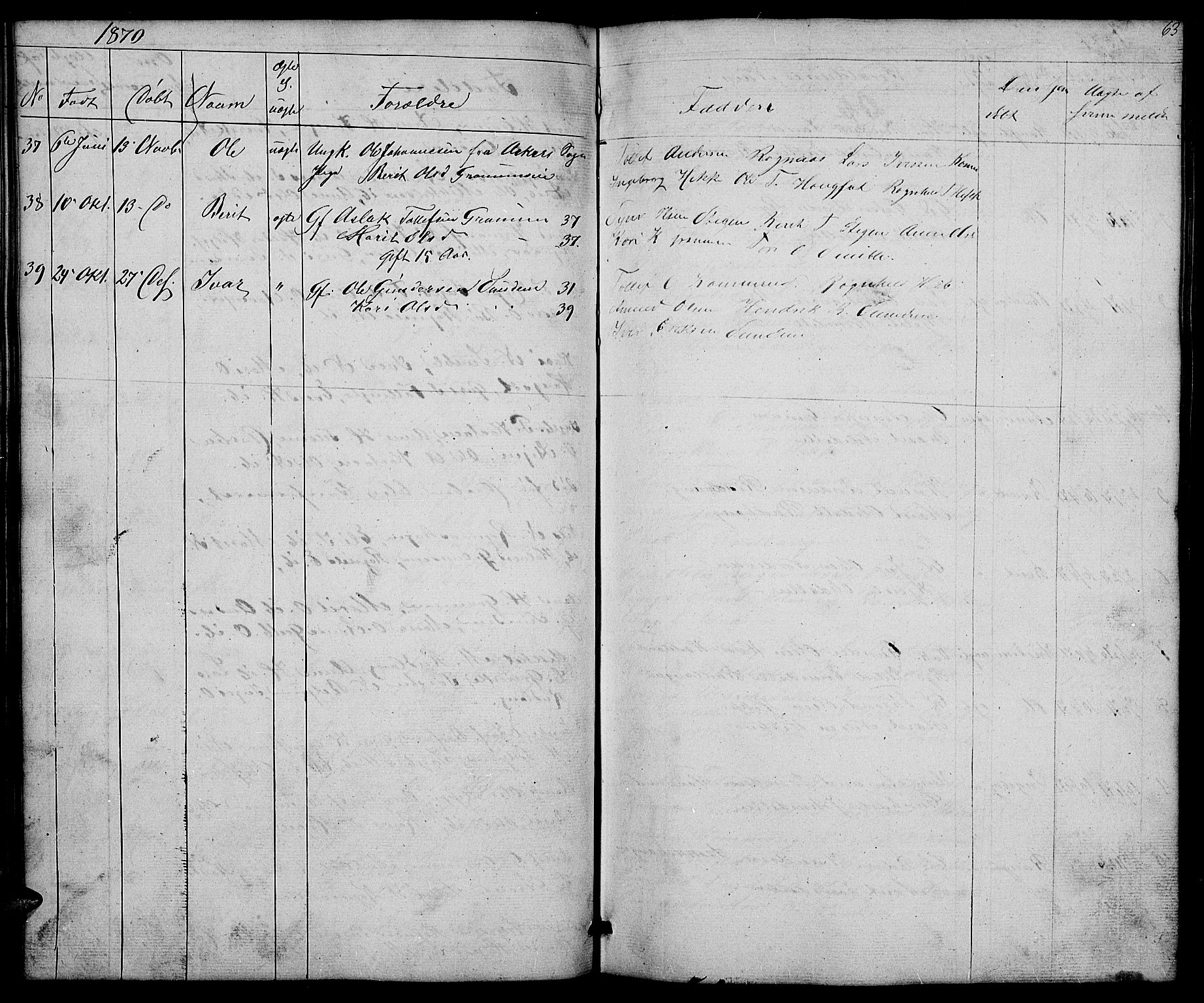 Nord-Aurdal prestekontor, SAH/PREST-132/H/Ha/Hab/L0004: Parish register (copy) no. 4, 1842-1882, p. 63