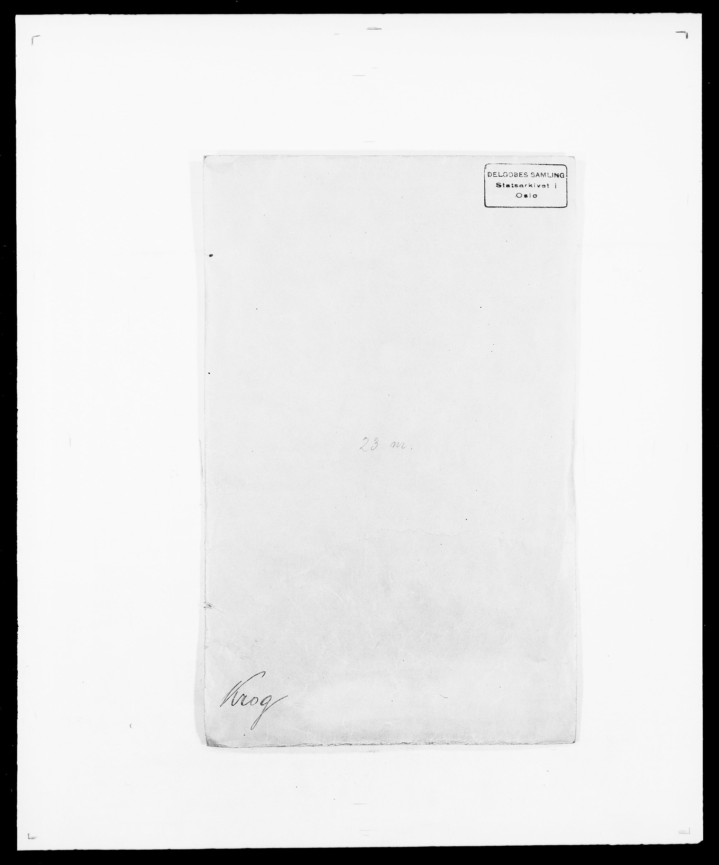 Delgobe, Charles Antoine - samling, AV/SAO-PAO-0038/D/Da/L0022: Krog - Lasteen, p. 1
