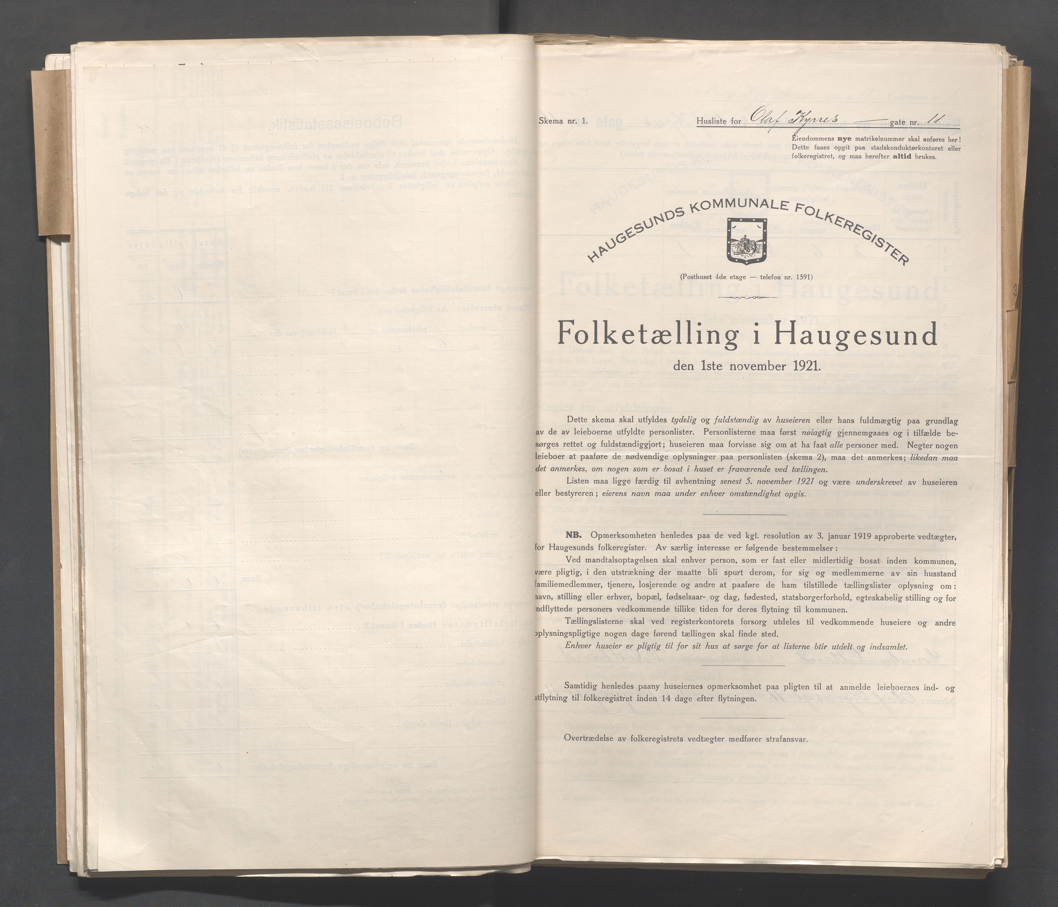 IKAR, Local census 1.11.1921 for Haugesund, 1921, p. 3227