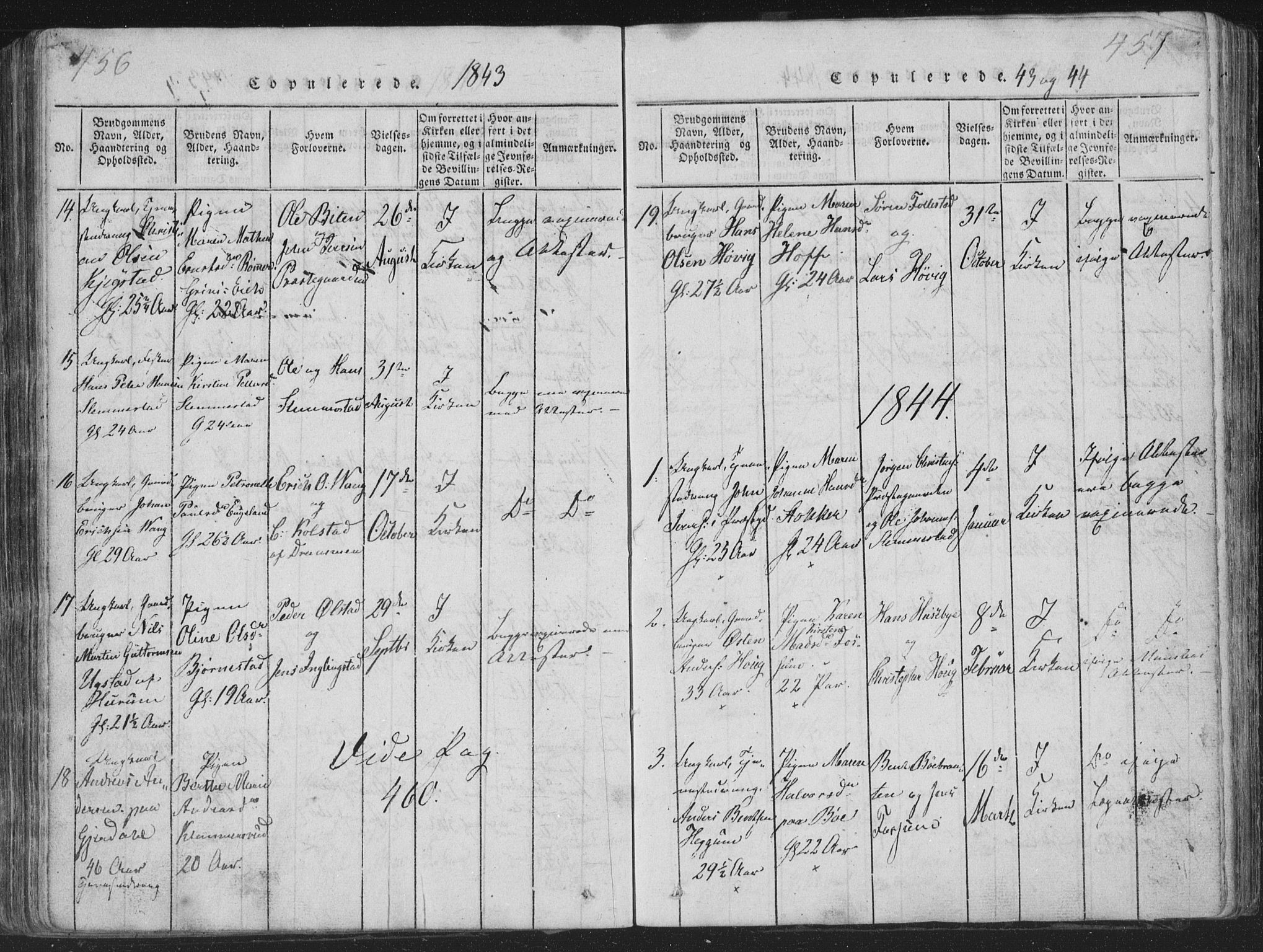 Røyken kirkebøker, SAKO/A-241/G/Ga/L0003: Parish register (copy) no. 3, 1814-1856, p. 456-457