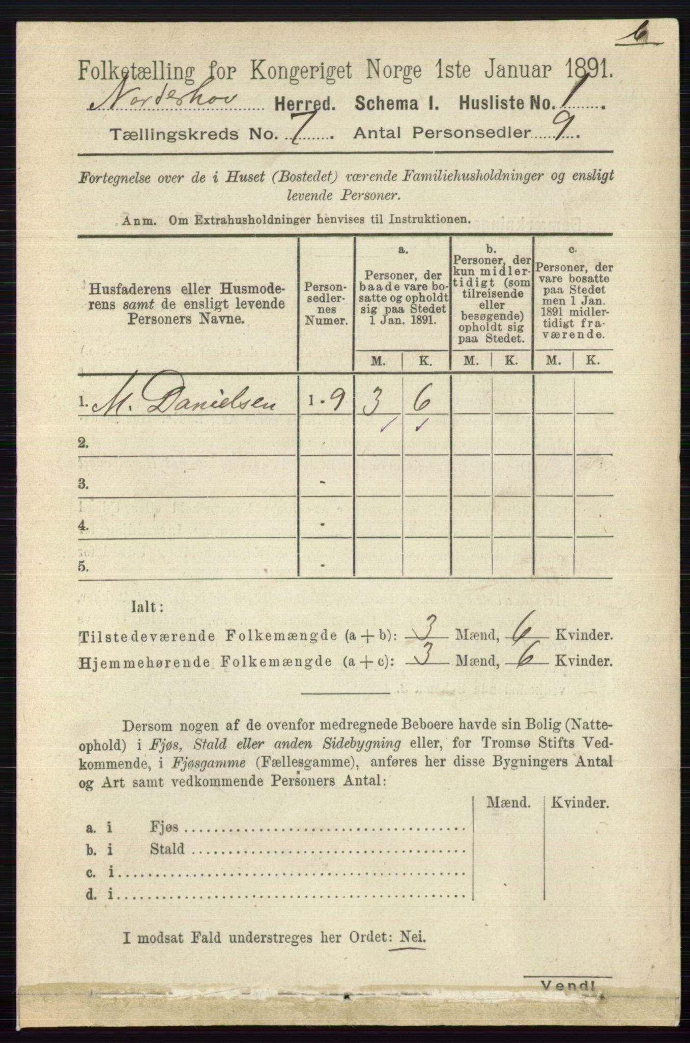 RA, 1891 census for 0613 Norderhov, 1891, p. 5043