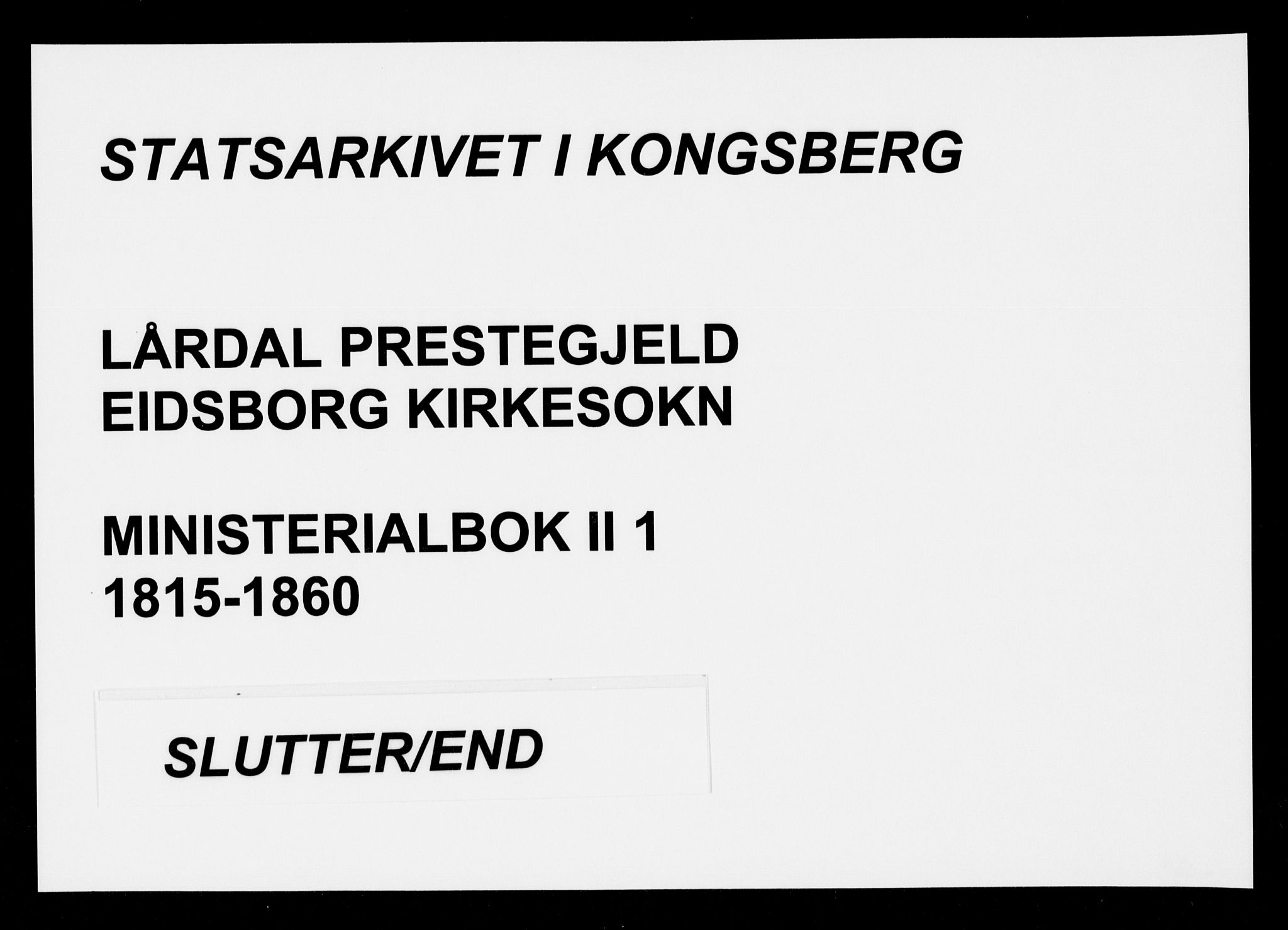 Lårdal kirkebøker, SAKO/A-284/F/Fb/L0001: Parish register (official) no. II 1, 1815-1860