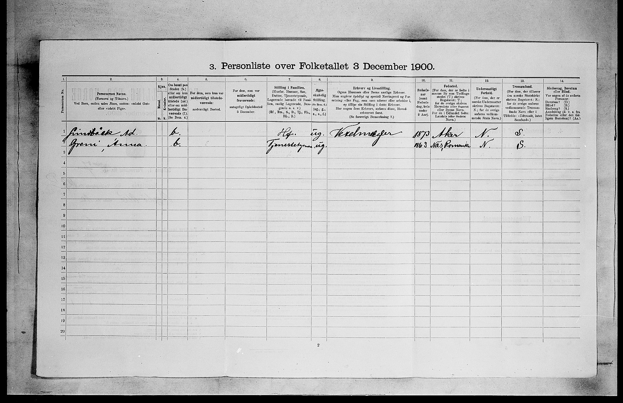 SAO, 1900 census for Kristiania, 1900, p. 9720