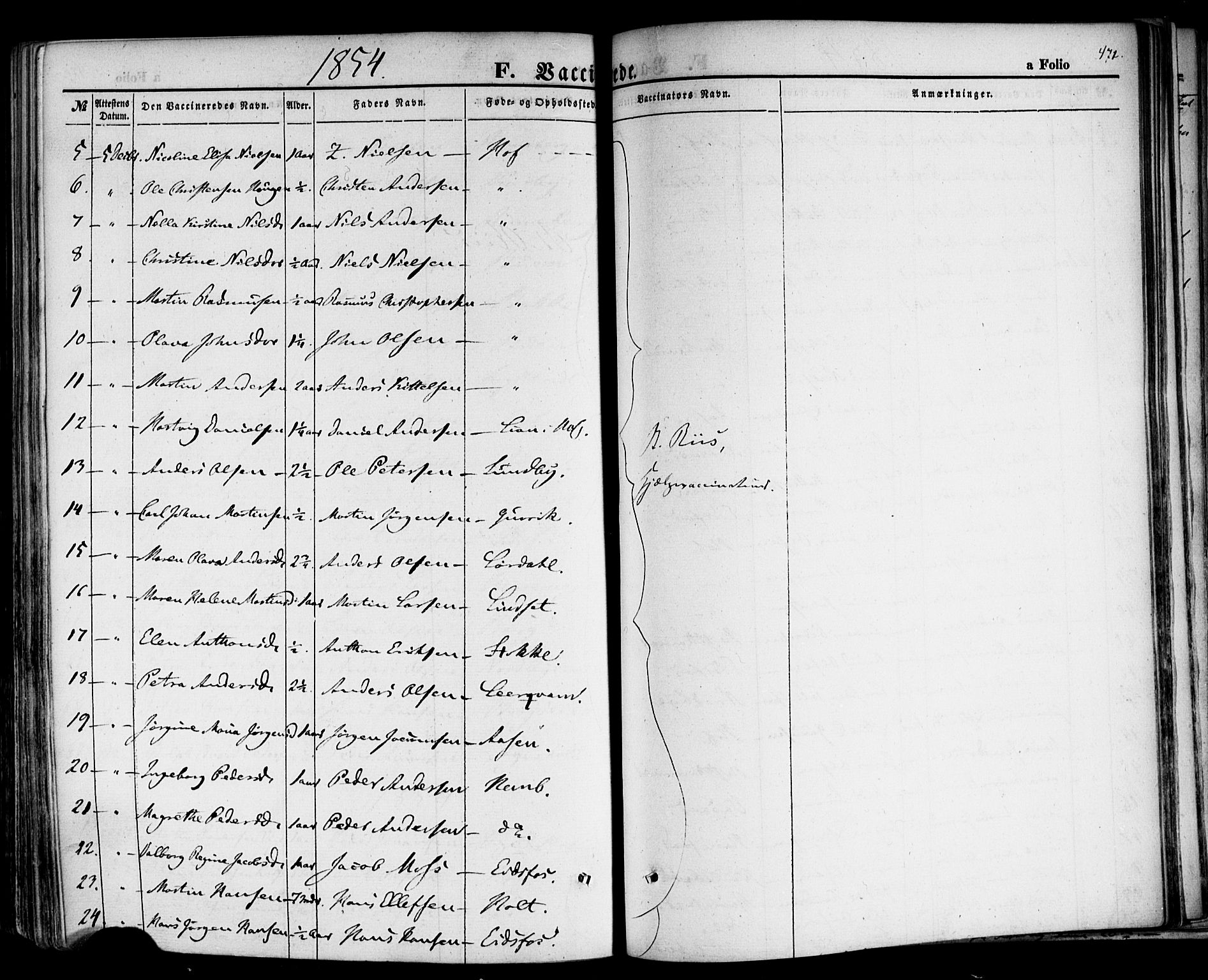 Hof kirkebøker, AV/SAKO-A-64/F/Fa/L0006: Parish register (official) no. I 6, 1851-1877, p. 472