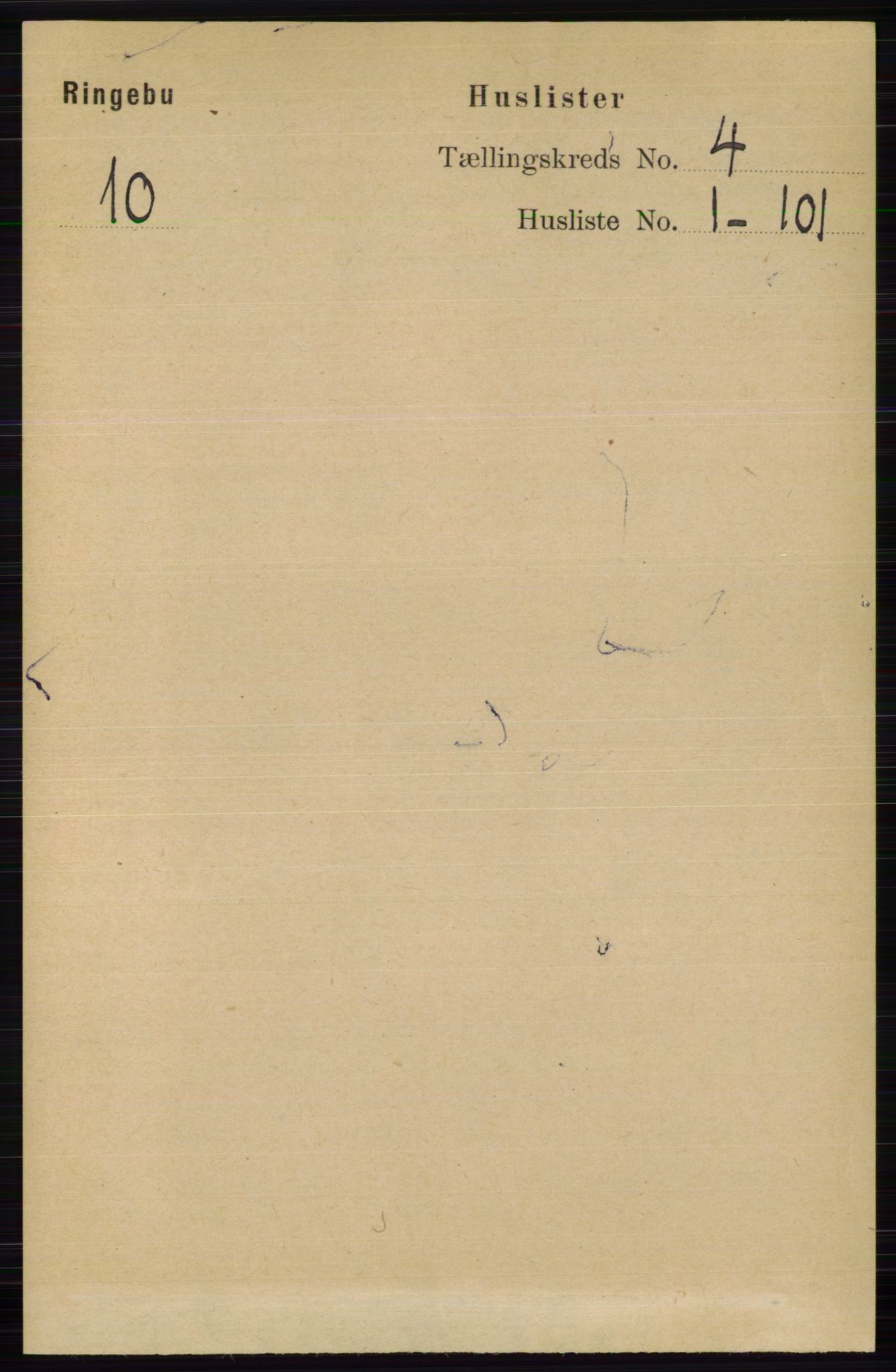 RA, 1891 census for 0520 Ringebu, 1891, p. 1259