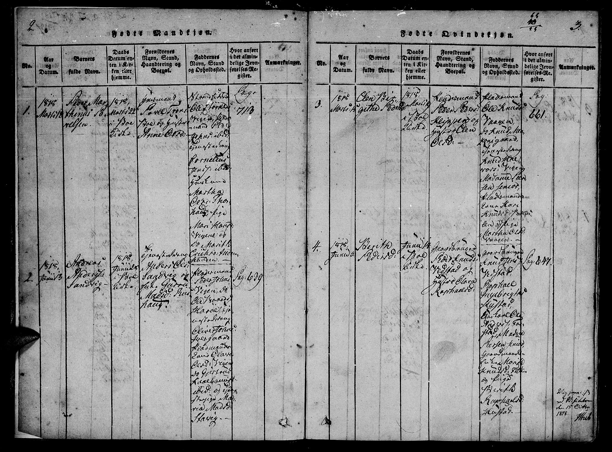 Ministerialprotokoller, klokkerbøker og fødselsregistre - Møre og Romsdal, AV/SAT-A-1454/566/L0763: Parish register (official) no. 566A03 /1, 1817-1829, p. 2-3