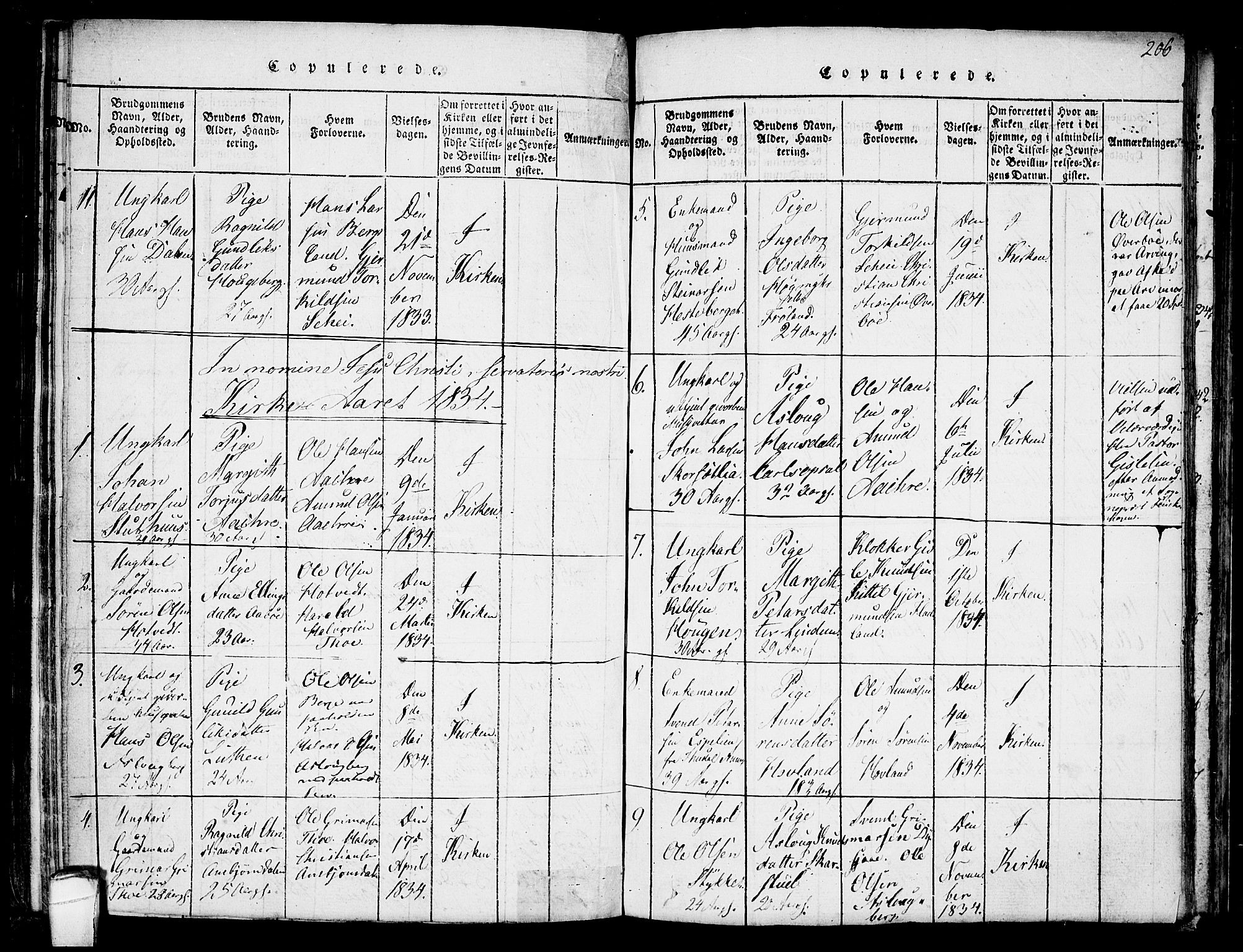 Hjartdal kirkebøker, SAKO/A-270/F/Fa/L0007: Parish register (official) no. I 7, 1815-1843, p. 206