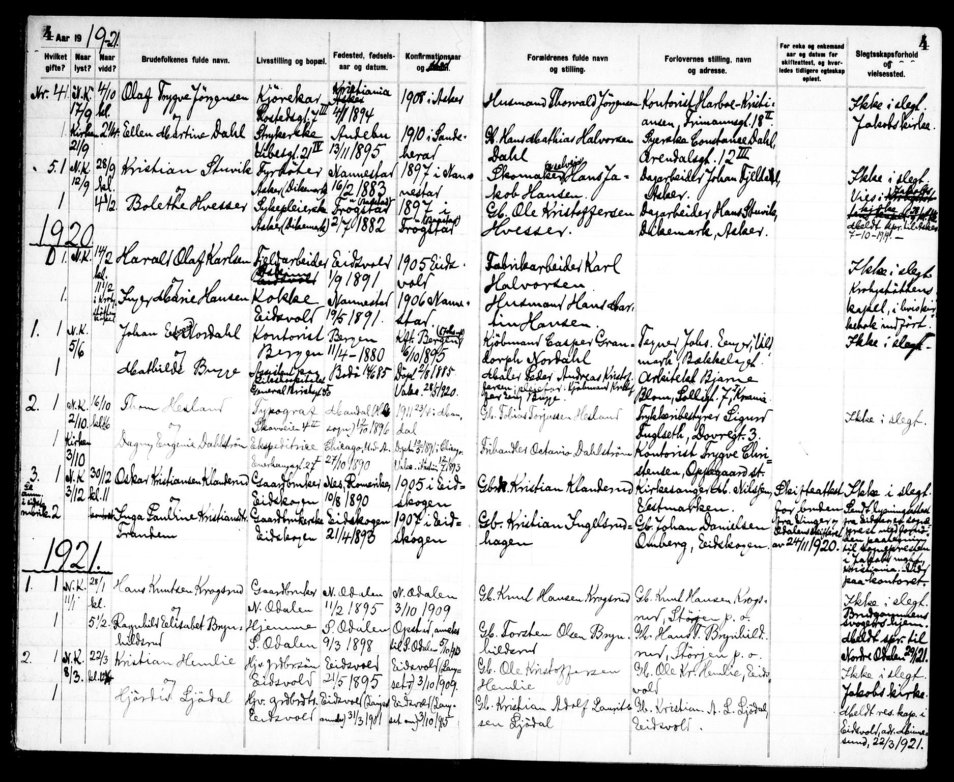 Jakob prestekontor Kirkebøker, SAO/A-10850/H/Ha/L0002: Banns register no. 2, 1917-1952, p. 4