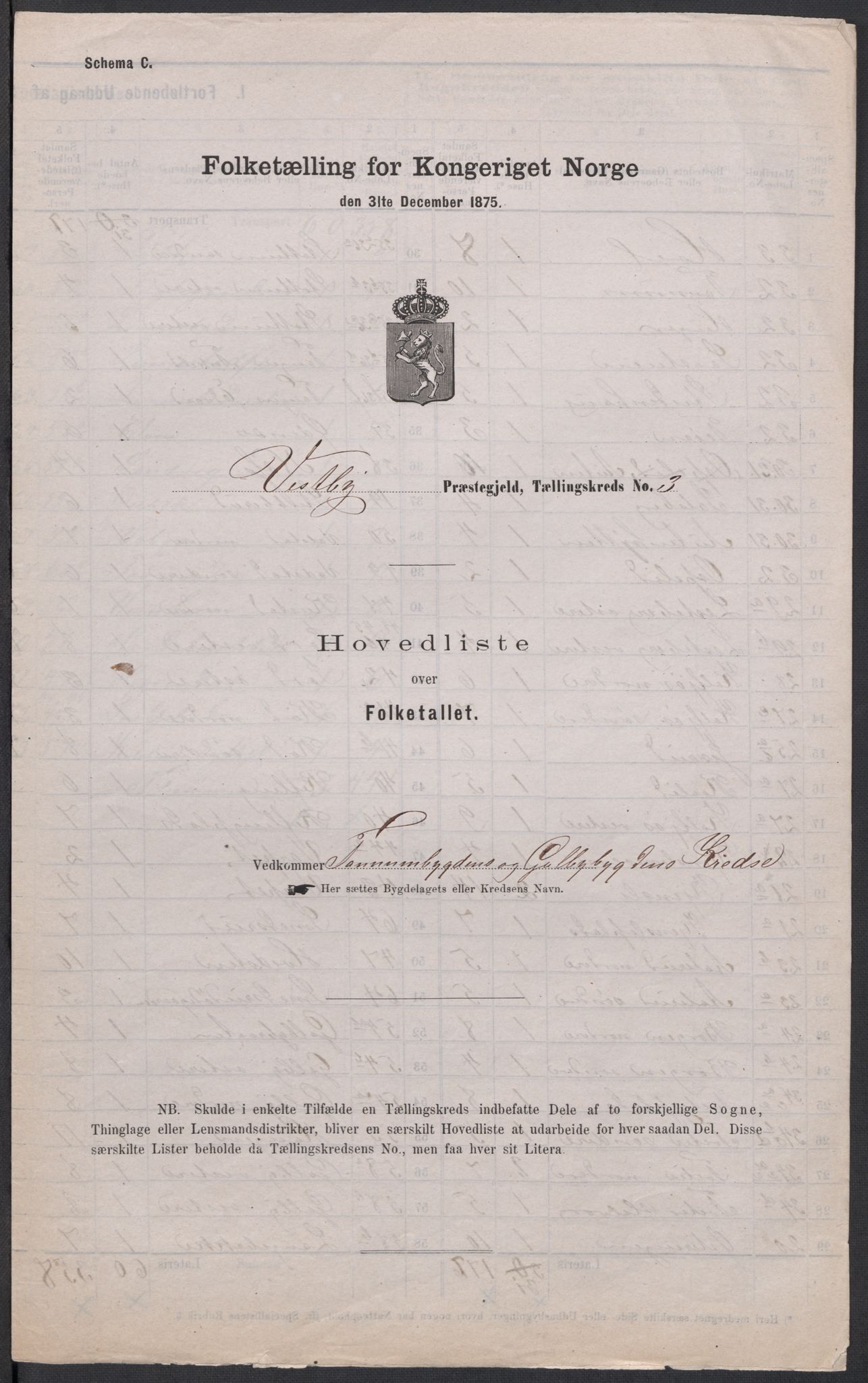 RA, 1875 census for 0211L Vestby/Vestby, Garder og Såner, 1875, p. 7