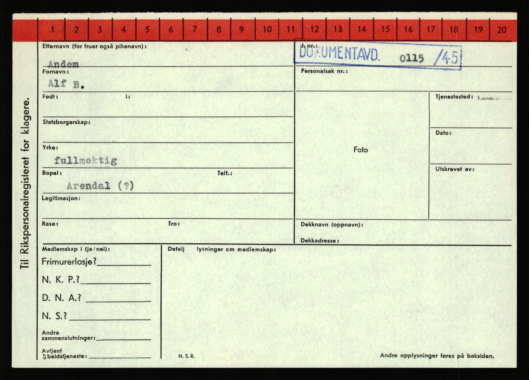 Statspolitiet - Hovedkontoret / Osloavdelingen, AV/RA-S-1329/C/Ca/L0001: Aabakken - Armann, 1943-1945, p. 1923