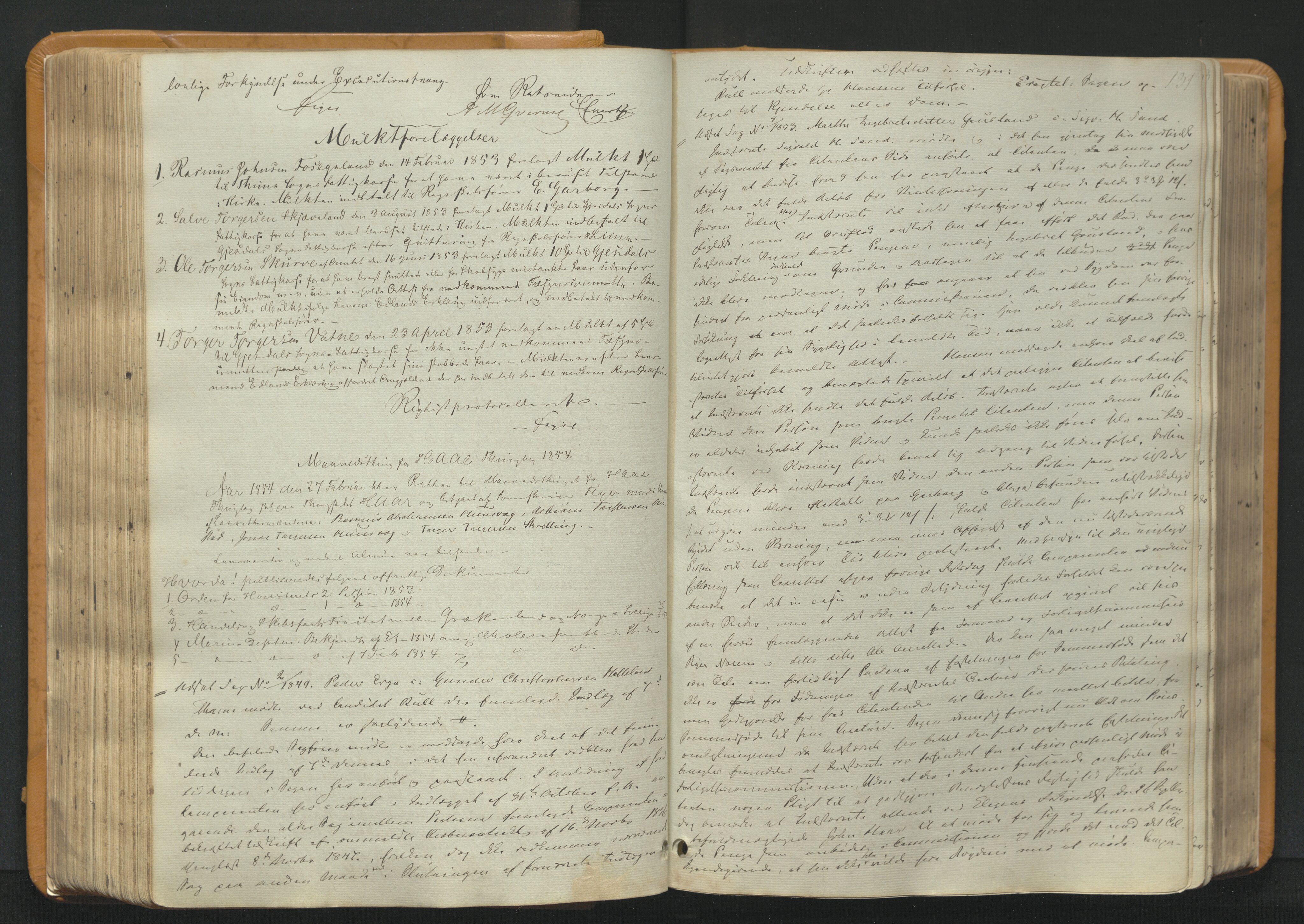 Jæren og Dalane sorenskriveri, AV/SAST-A-100306/3/30/30BAB/L0004: Tingbok for Jæren, 1851-1859, p. 130b-131a