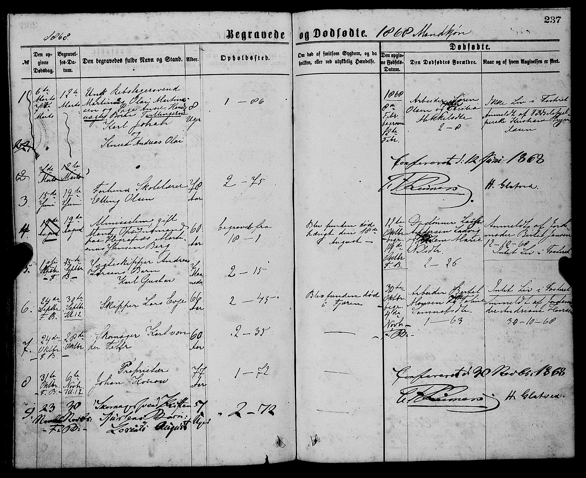 Sandviken Sokneprestembete, SAB/A-77601/H/Ha/L0001: Parish register (official) no. A 1, 1867-1877, p. 237