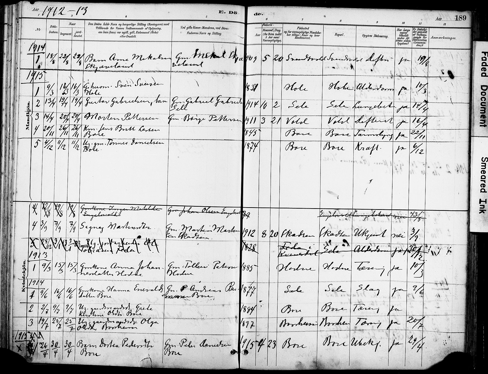 Klepp sokneprestkontor, SAST/A-101803/001/3/30BA/L0008: Parish register (official) no. A 9, 1886-1919, p. 189