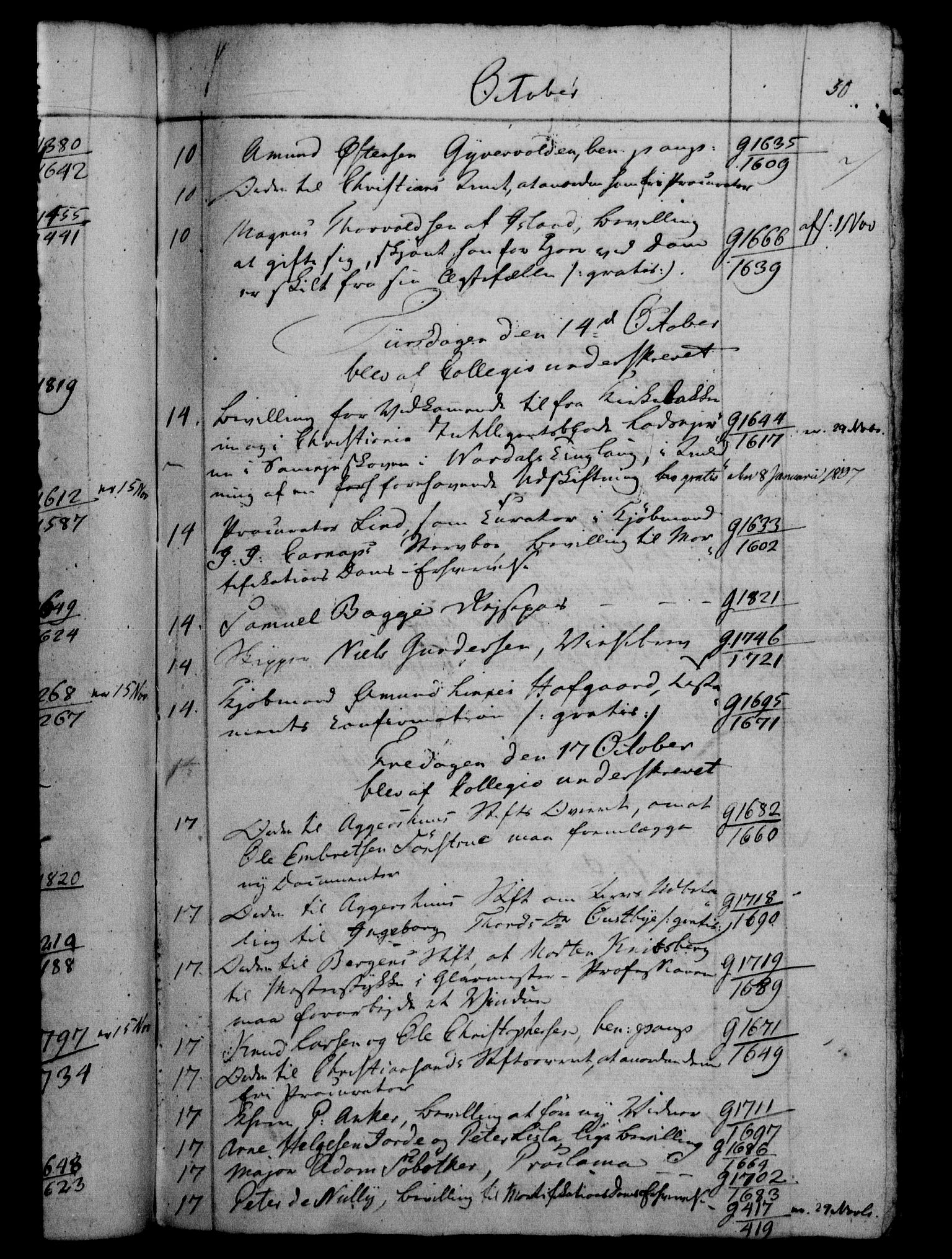 Danske Kanselli 1800-1814, RA/EA-3024/H/Hf/Hfb/Hfbc/L0007: Underskrivelsesbok m. register, 1806, p. 50