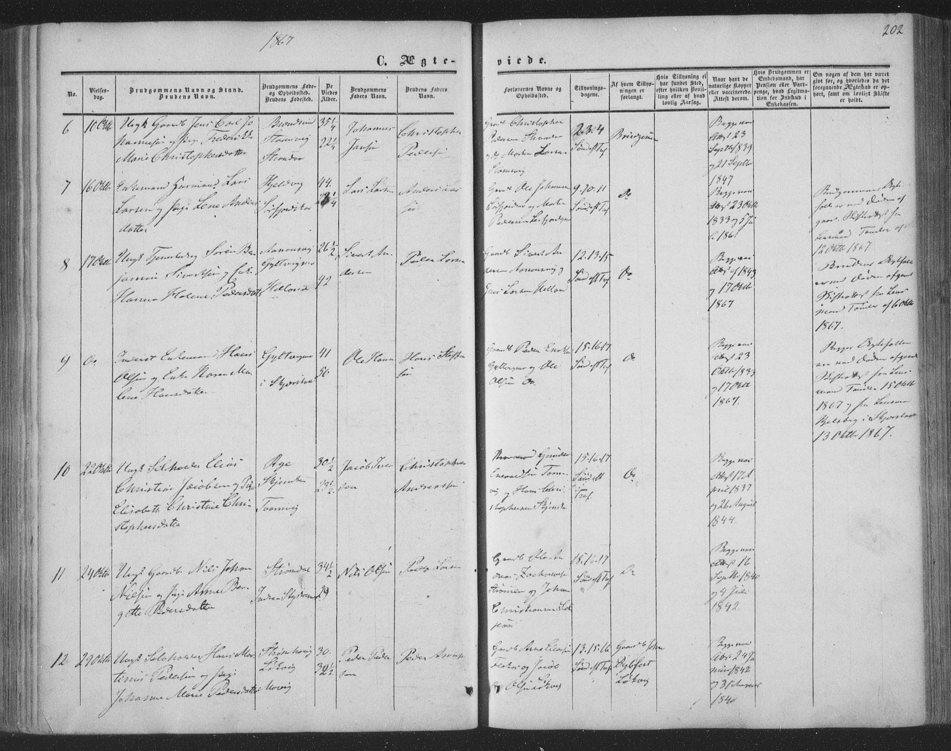 Ministerialprotokoller, klokkerbøker og fødselsregistre - Nordland, SAT/A-1459/853/L0770: Parish register (official) no. 853A09, 1857-1870, p. 202