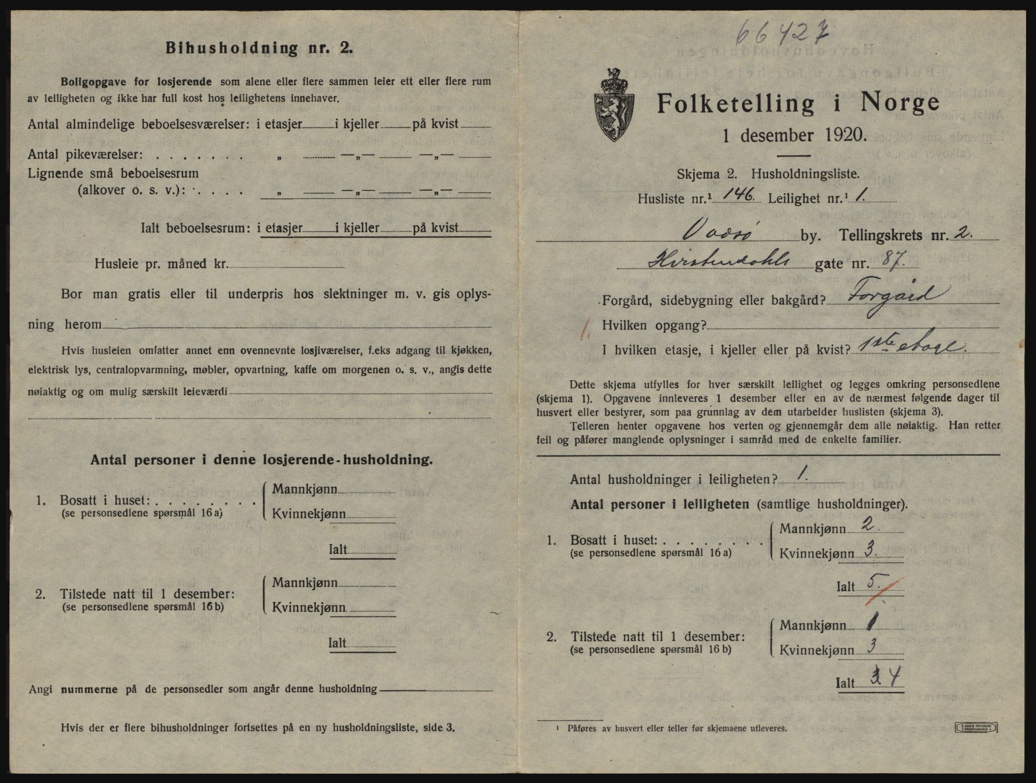 SATØ, 1920 census for Vadsø, 1920, p. 1394