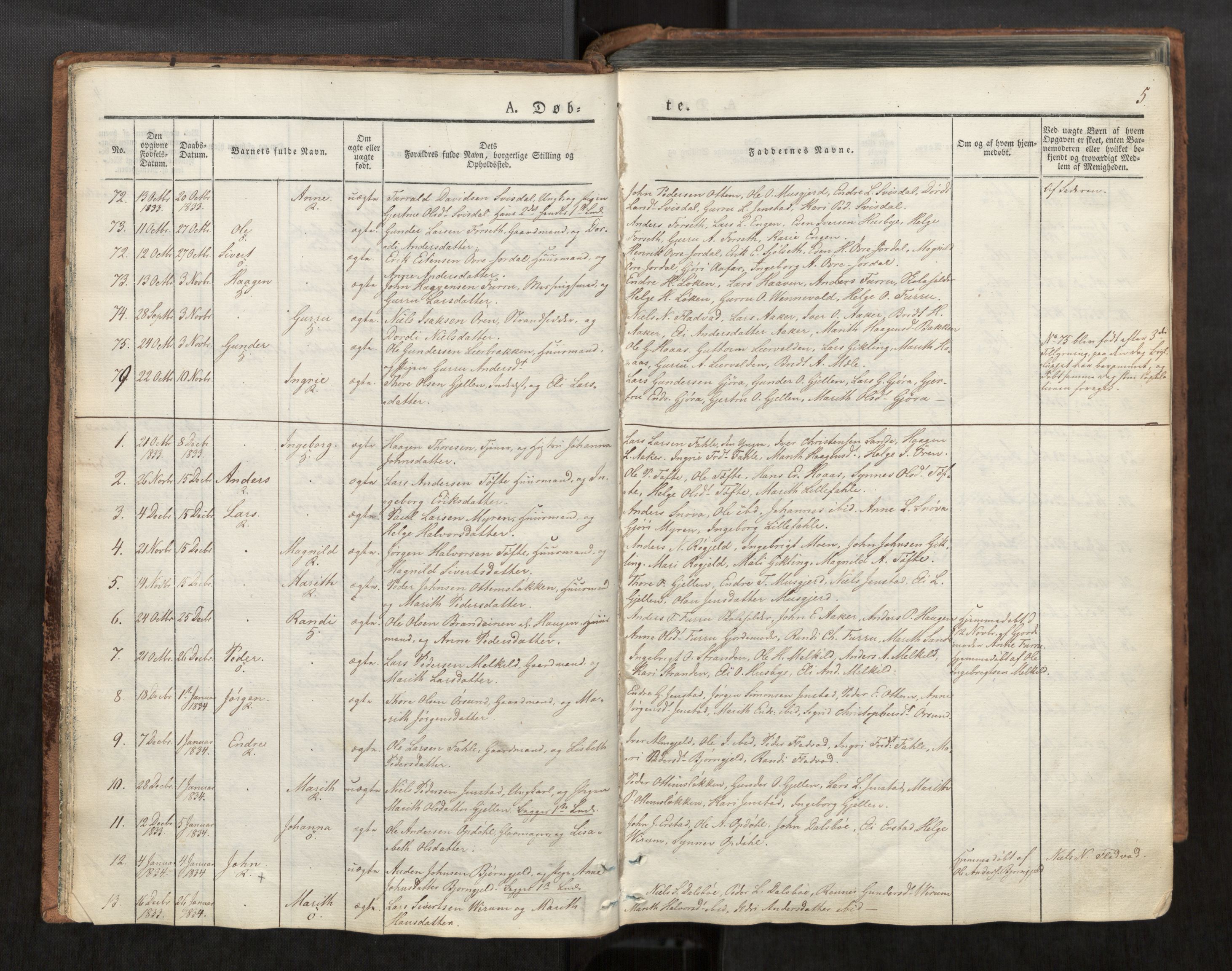 Ministerialprotokoller, klokkerbøker og fødselsregistre - Møre og Romsdal, AV/SAT-A-1454/590/L1012: Parish register (official) no. 590A04, 1832-1846, p. 5