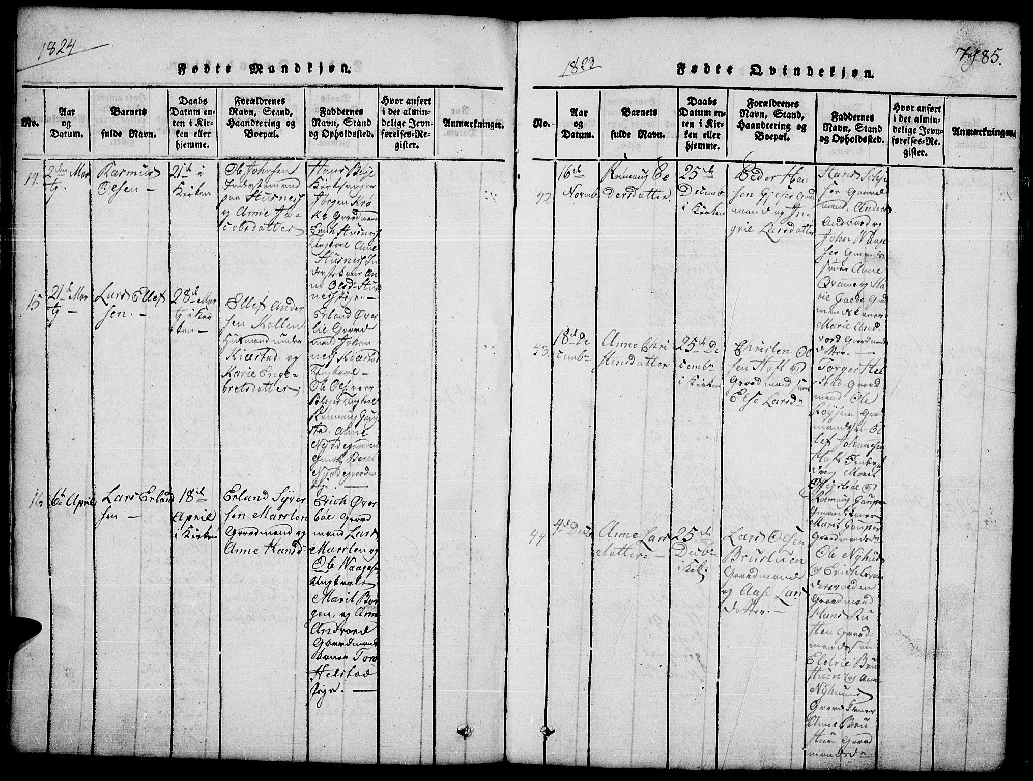 Lom prestekontor, AV/SAH-PREST-070/L/L0001: Parish register (copy) no. 1, 1815-1836, p. 85