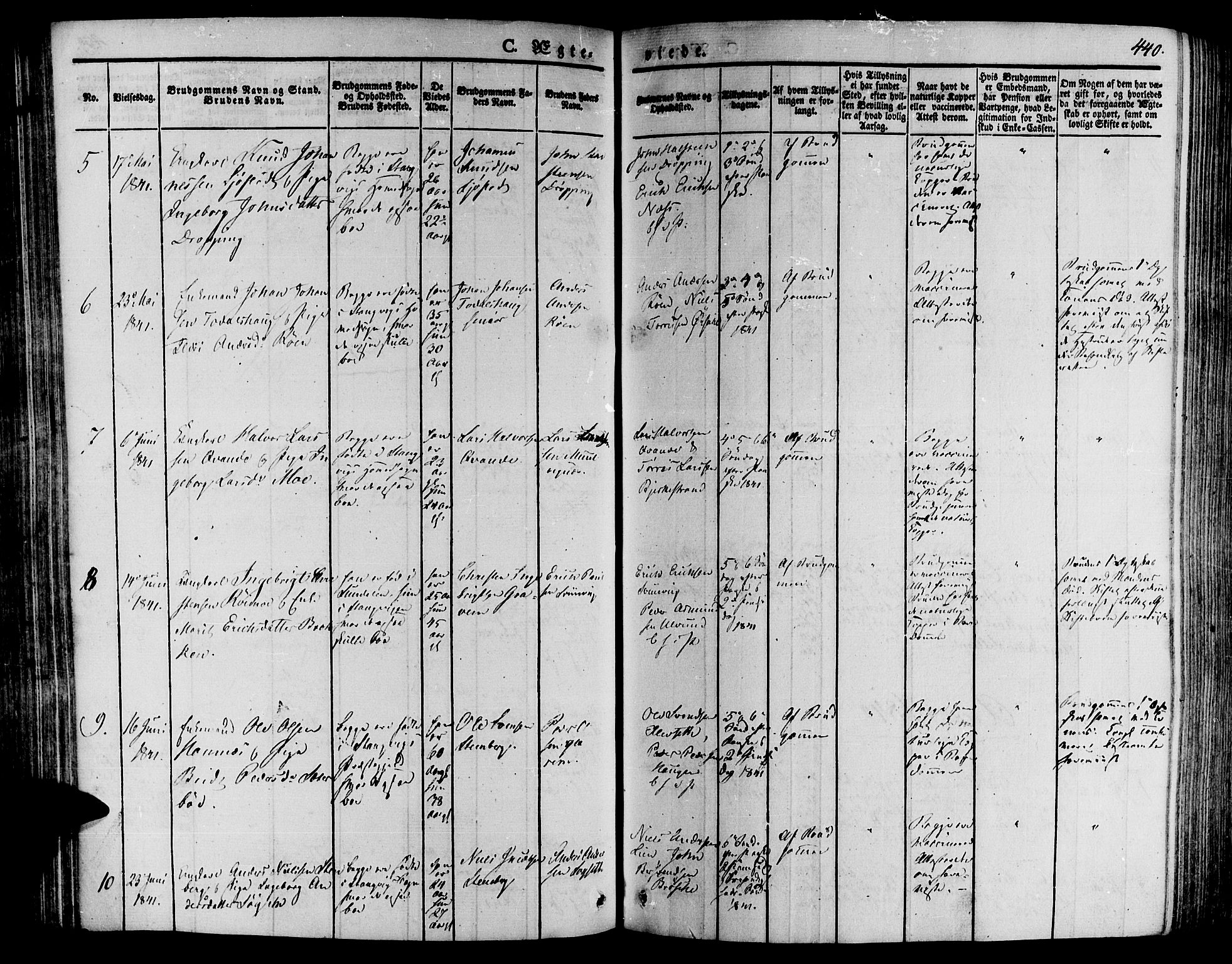 Ministerialprotokoller, klokkerbøker og fødselsregistre - Møre og Romsdal, AV/SAT-A-1454/592/L1024: Parish register (official) no. 592A03 /1, 1831-1849, p. 440