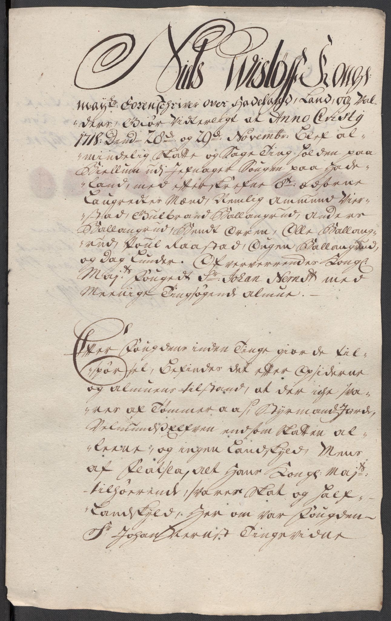 Rentekammeret inntil 1814, Reviderte regnskaper, Fogderegnskap, AV/RA-EA-4092/R18/L1320: Fogderegnskap Hadeland, Toten og Valdres, 1718, p. 196