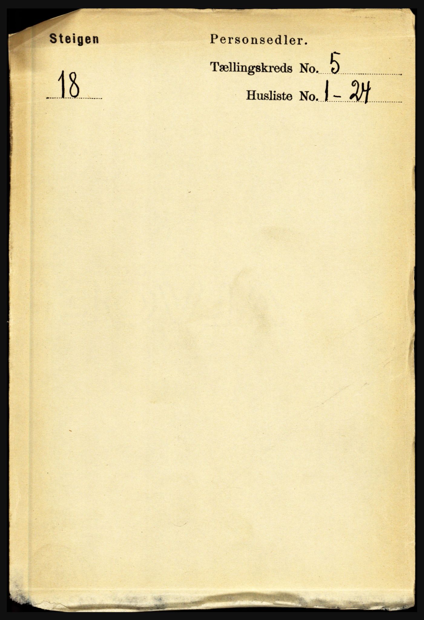 RA, 1891 census for 1848 Steigen, 1891, p. 1834