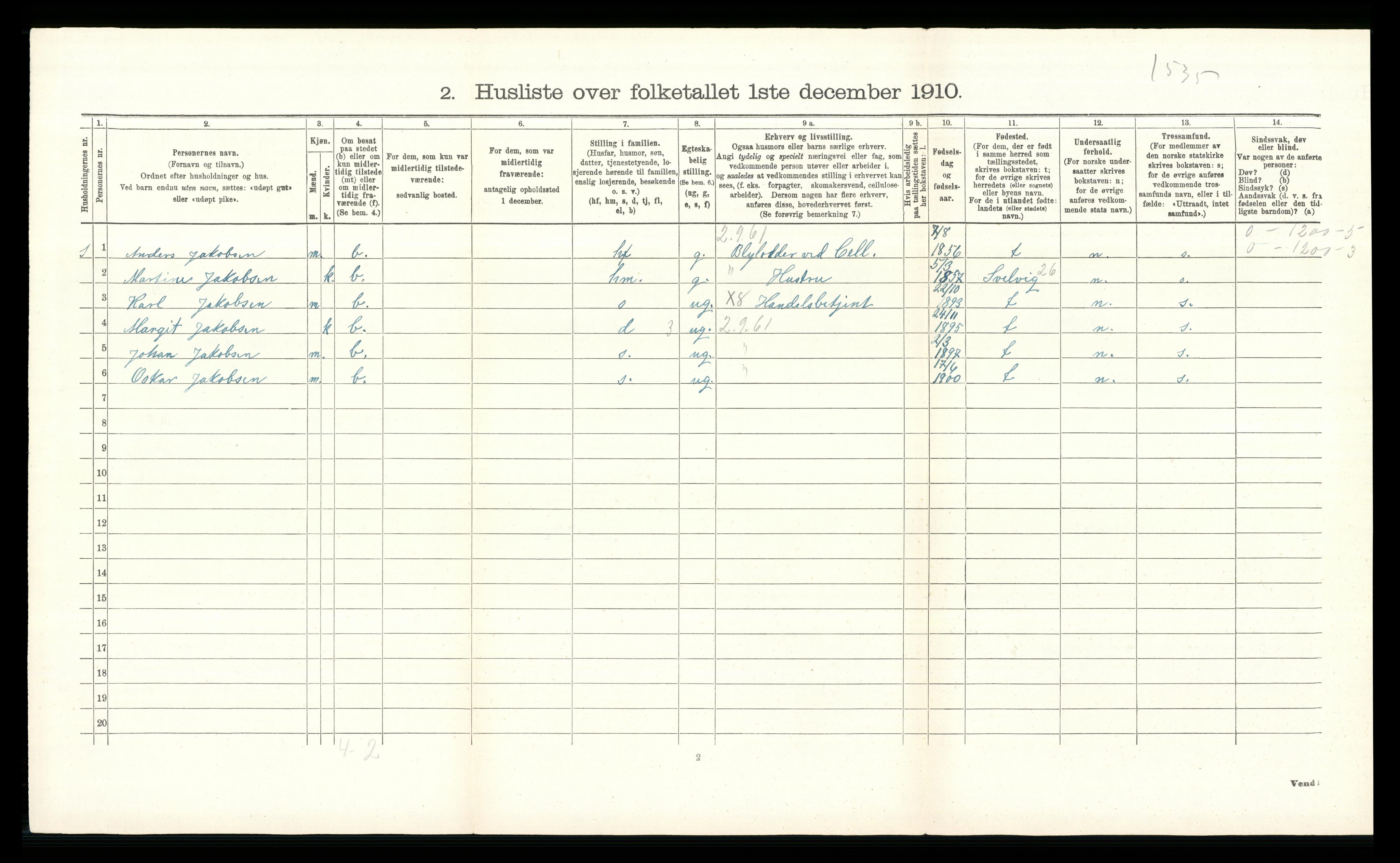 RA, 1910 census for Øvre Eiker, 1910, p. 574